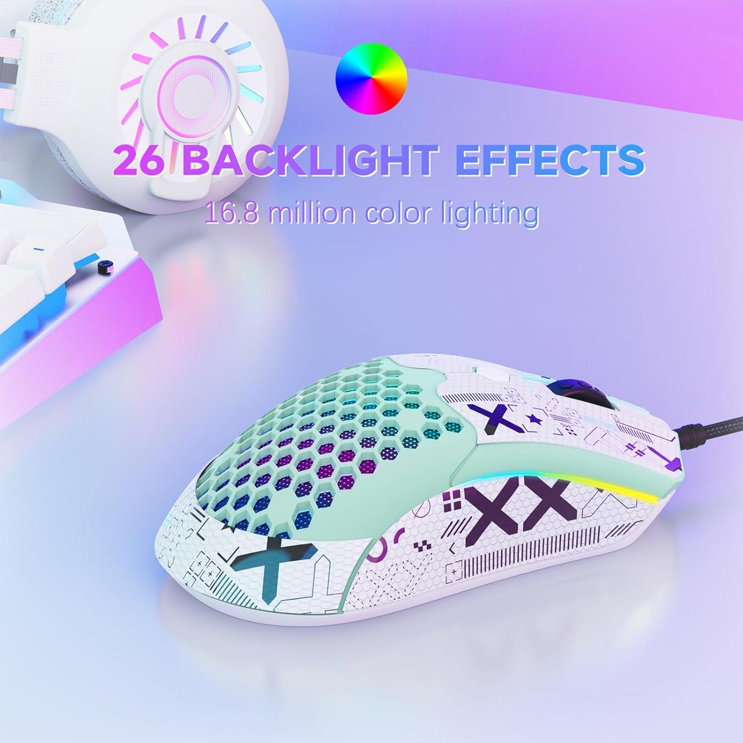 Ratón Gaming ZIYOU LANG M5 RGB 12000 DPI 65g Verde