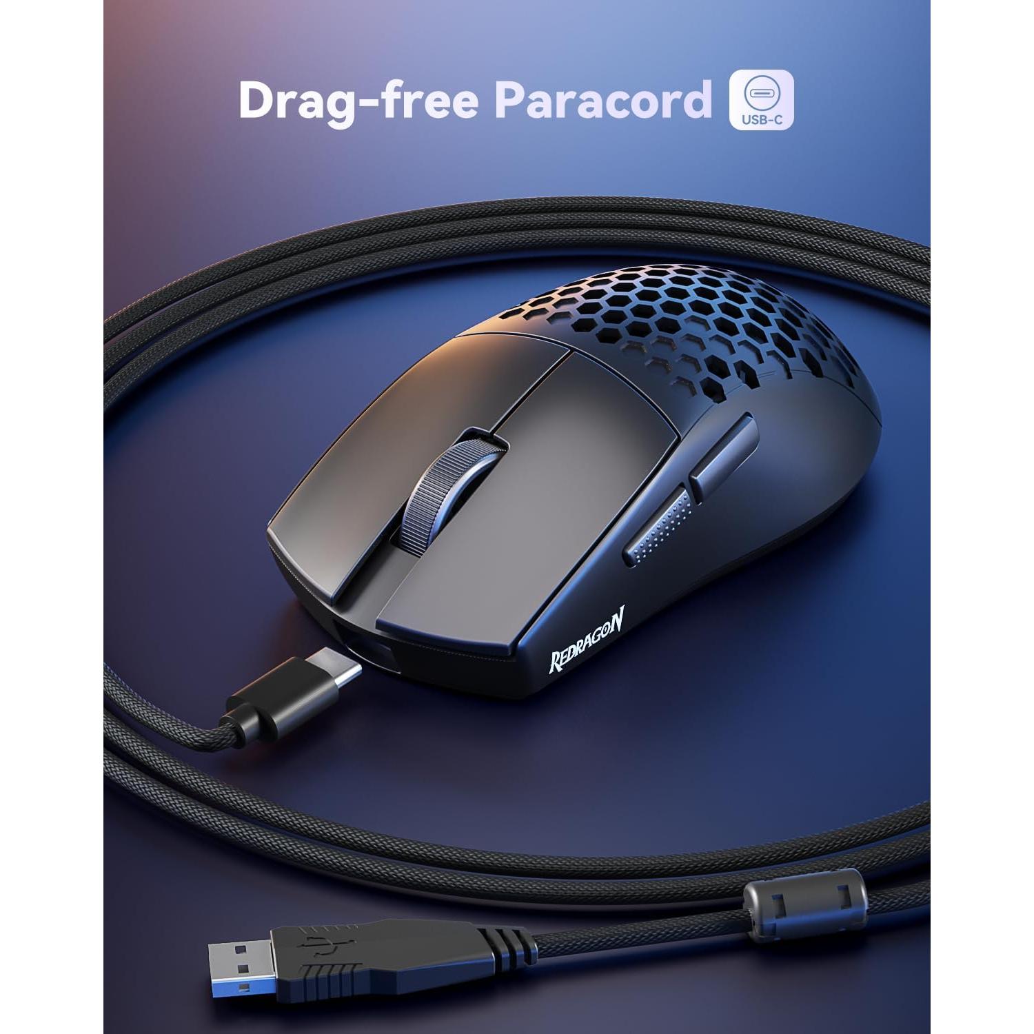 Mouse Gaming Redragon M617 Ultralight 10000 DPI Con Cable