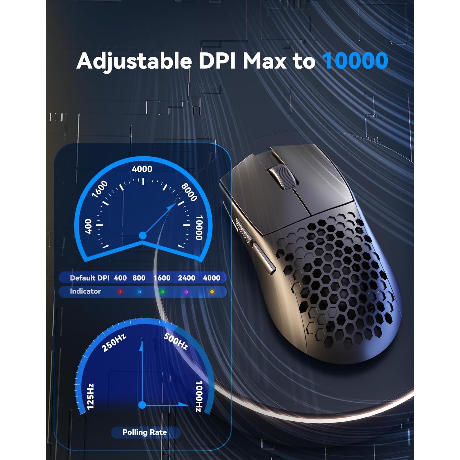 Mouse Gaming Redragon M617 Ultralight 10000 DPI Con Cable