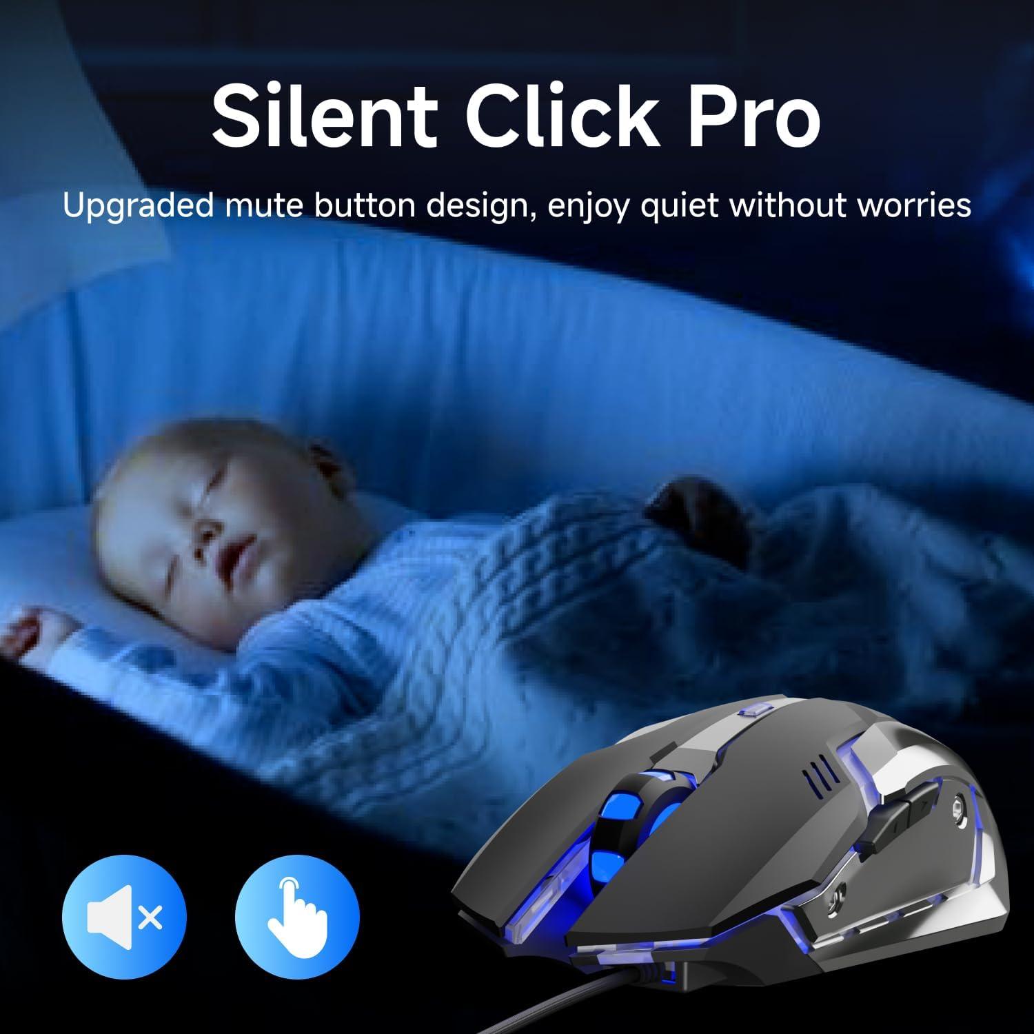 Ratón Gaming EWEADN G3 Con Cable 2400 DPI 6 Botones RGB Negro