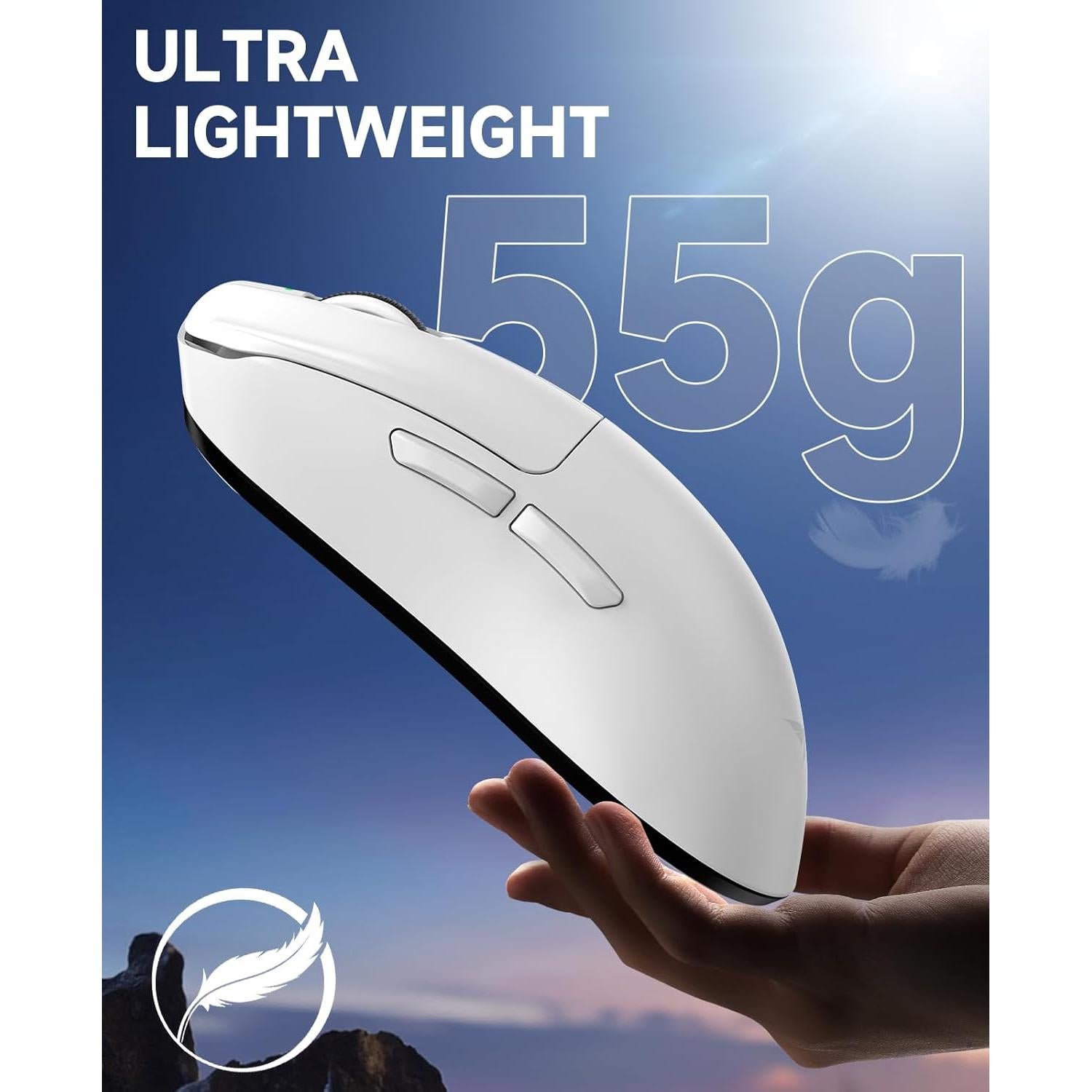 Ratón Gaming Inalámbrico VGN F1 MOBA 26000 DPI 55g Blanco