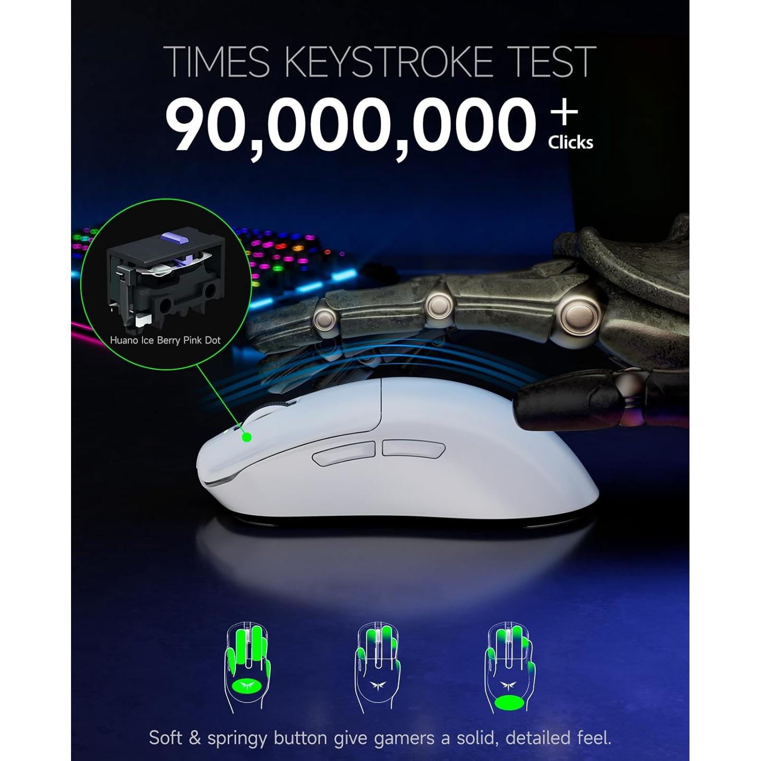 Ratón Gaming Inalámbrico VGN F1 MOBA 26000 DPI 55g Blanco