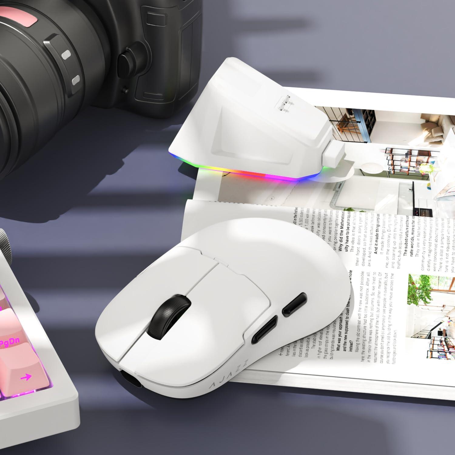 Ratón Gaming AJ159P MC Triple Modo 12000 DPI RGB Blanco