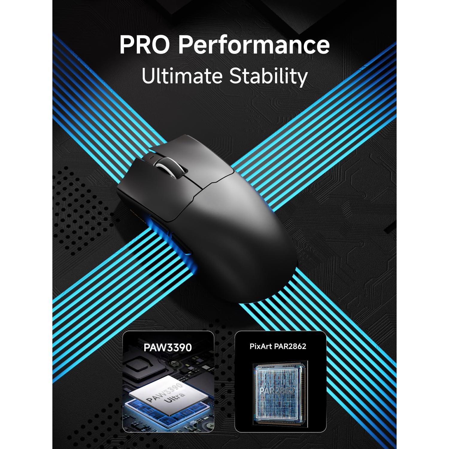 Ratón Gaming Inalámbrico EWEADN S9 Pro, 59g, 26000 DPI, 8K Polling