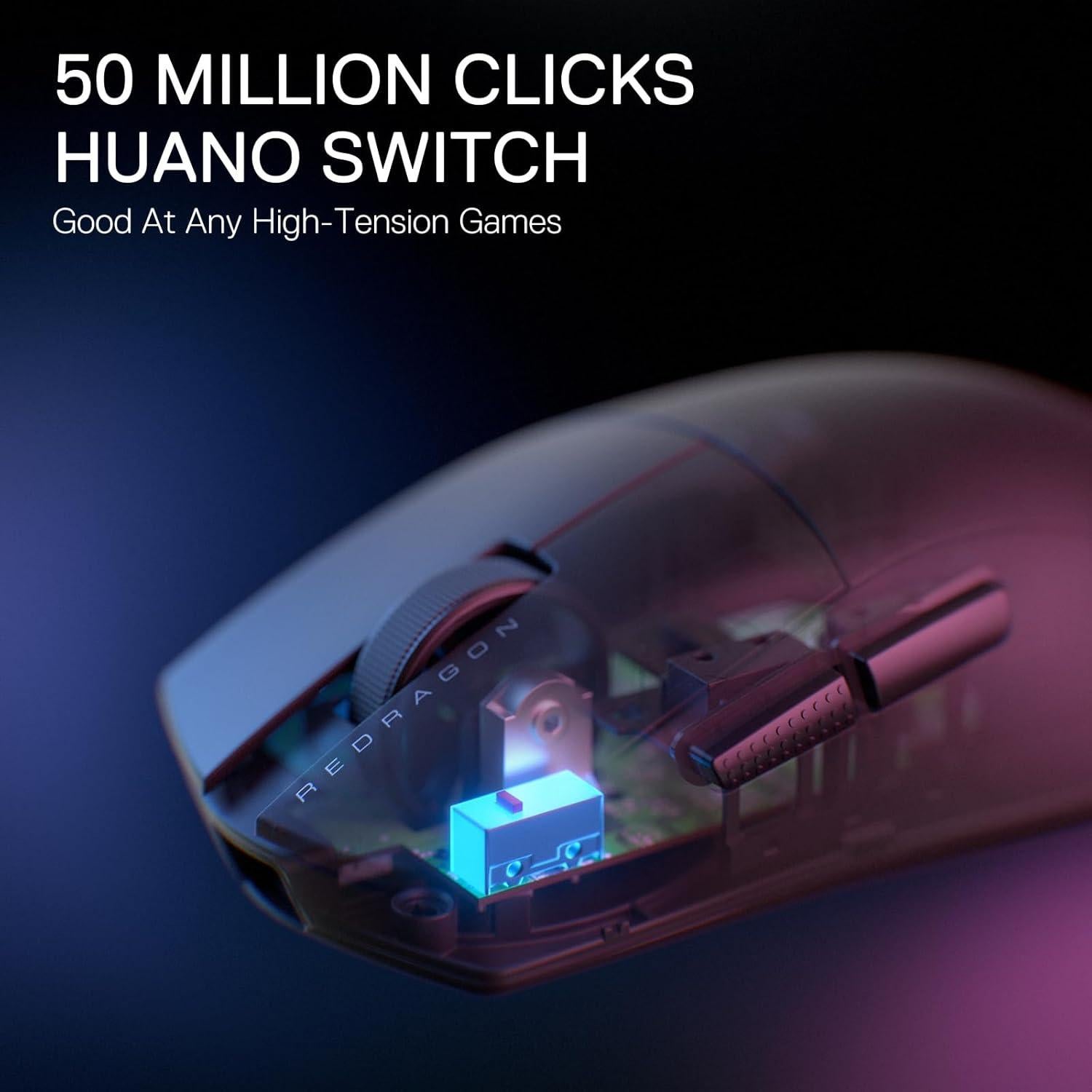 Redragon M922 PRO Ratón Gaming Inalámbrico 51g 26000 DPI Rosa