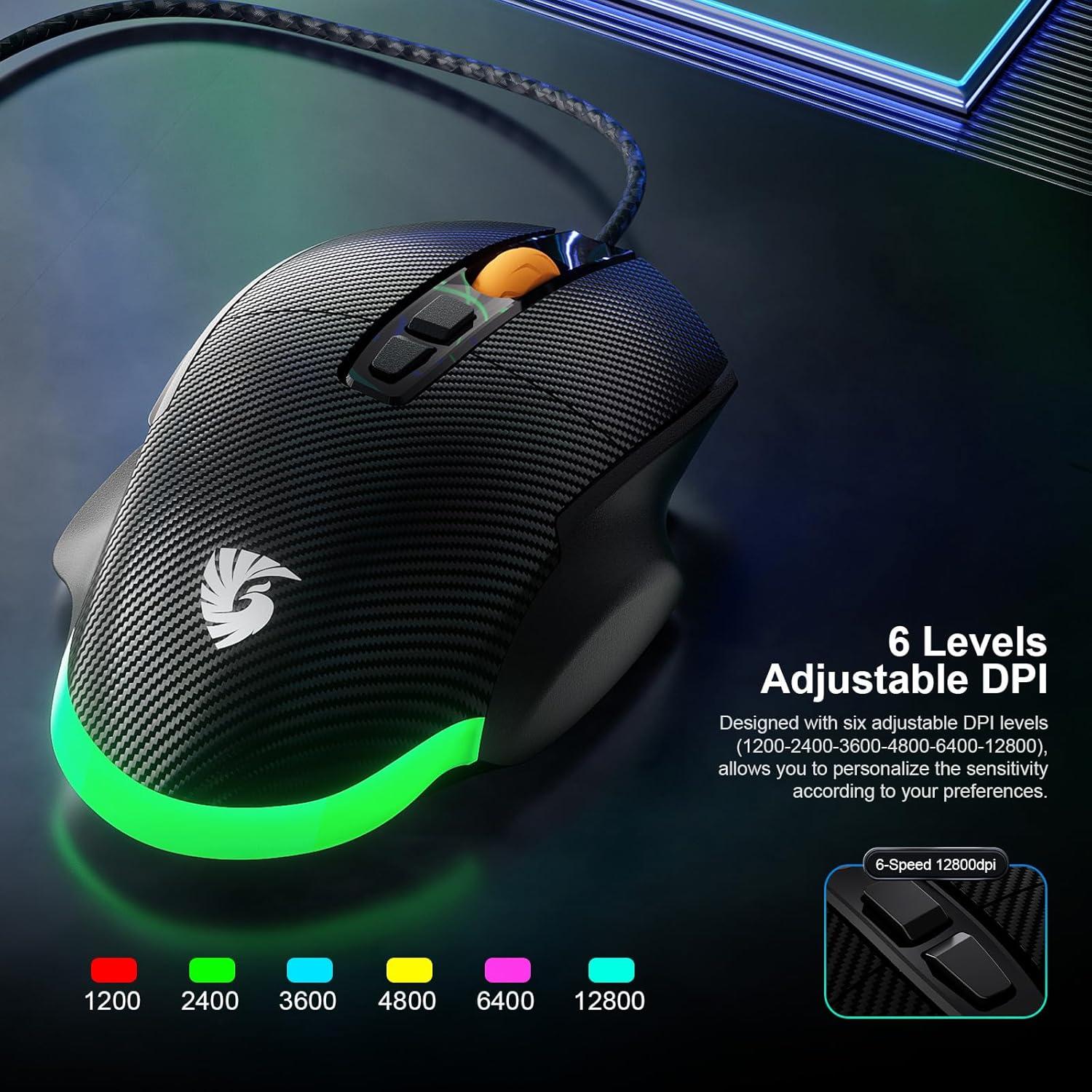 Ratón Gaming Inalámbrico Chatreey PM02 12800DPI Ergonómico