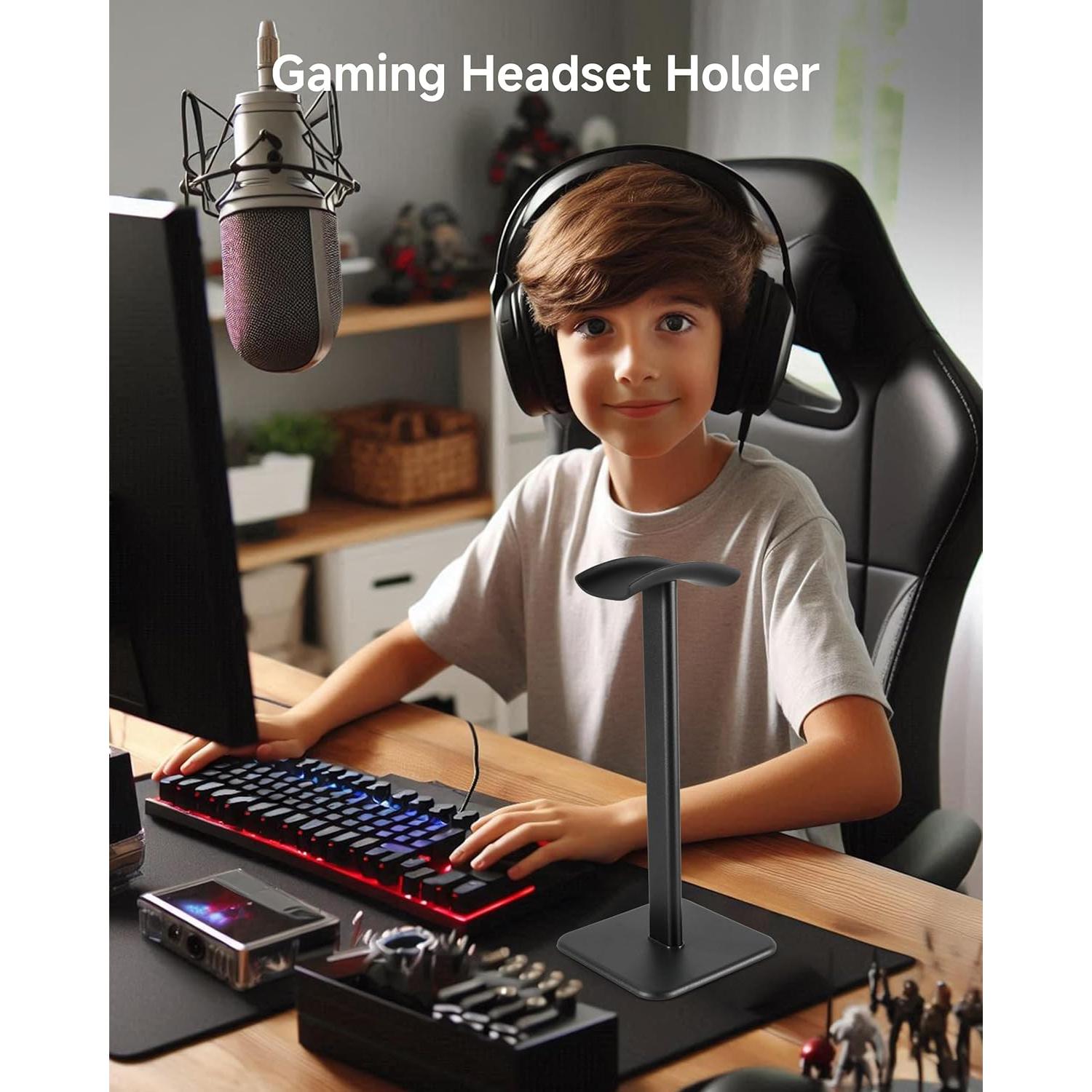 Soporte para Auriculares DGPLUS de Aluminio Negro - Diseño Elegante