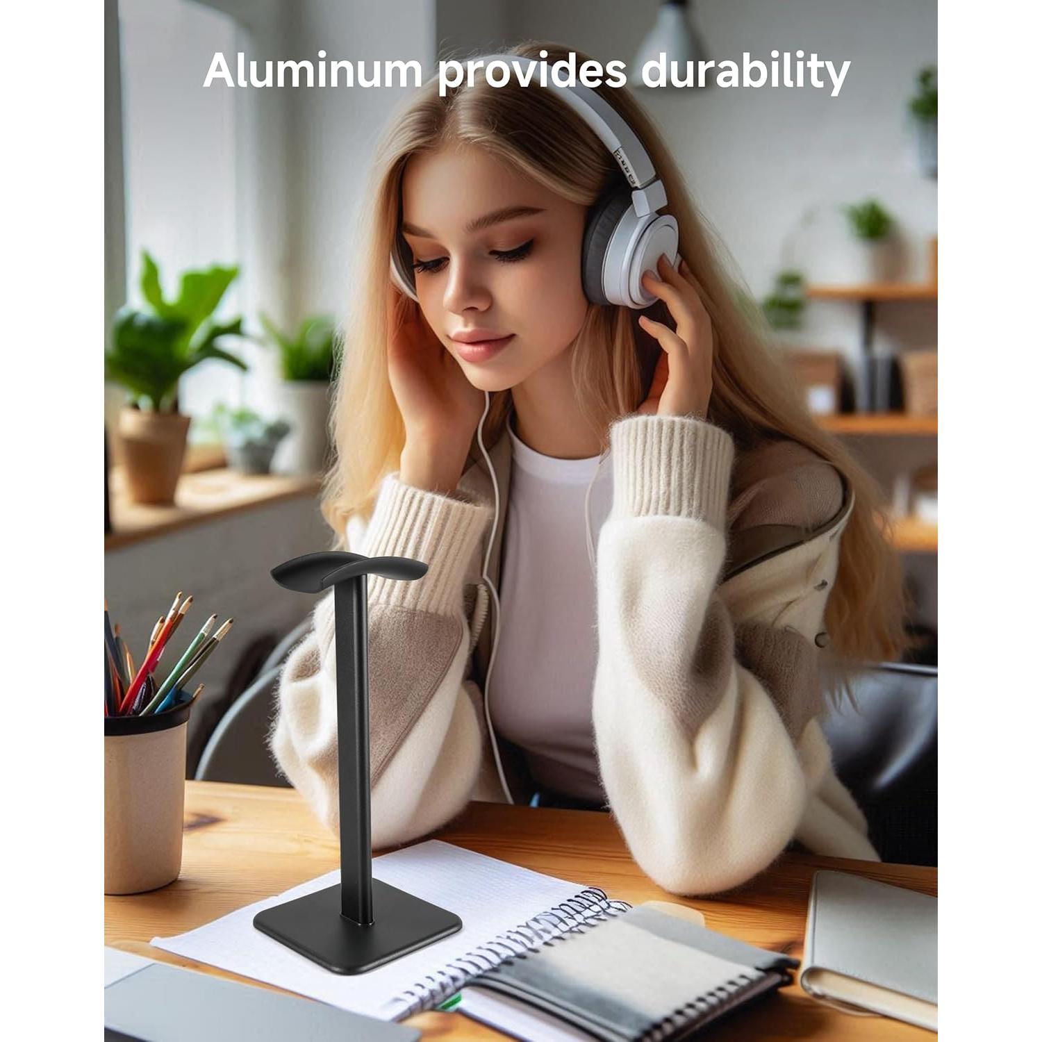 Soporte para Auriculares DGPLUS de Aluminio Negro - Diseño Elegante