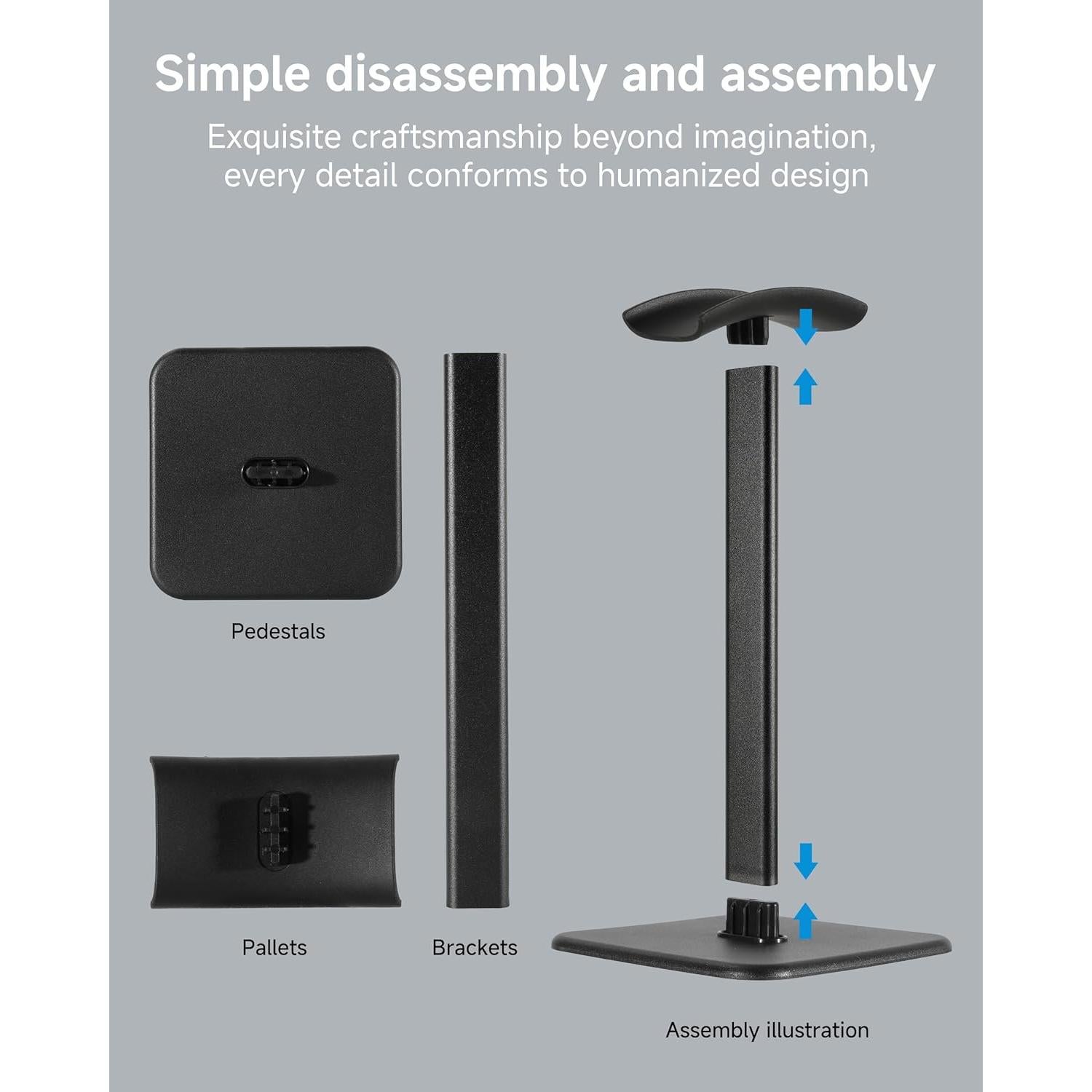 Soporte para Auriculares DGPLUS de Aluminio Negro - Diseño Elegante