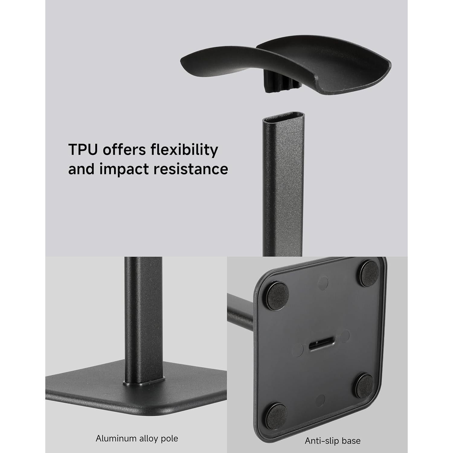 Soporte para Auriculares DGPLUS de Aluminio Negro - Diseño Elegante