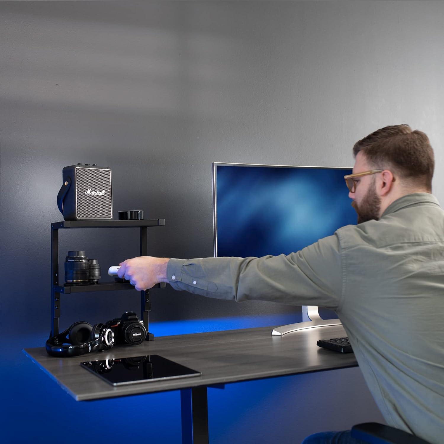 Soporte de Estantería VIVO STAND-SHELF2C 2 Niveles Negro