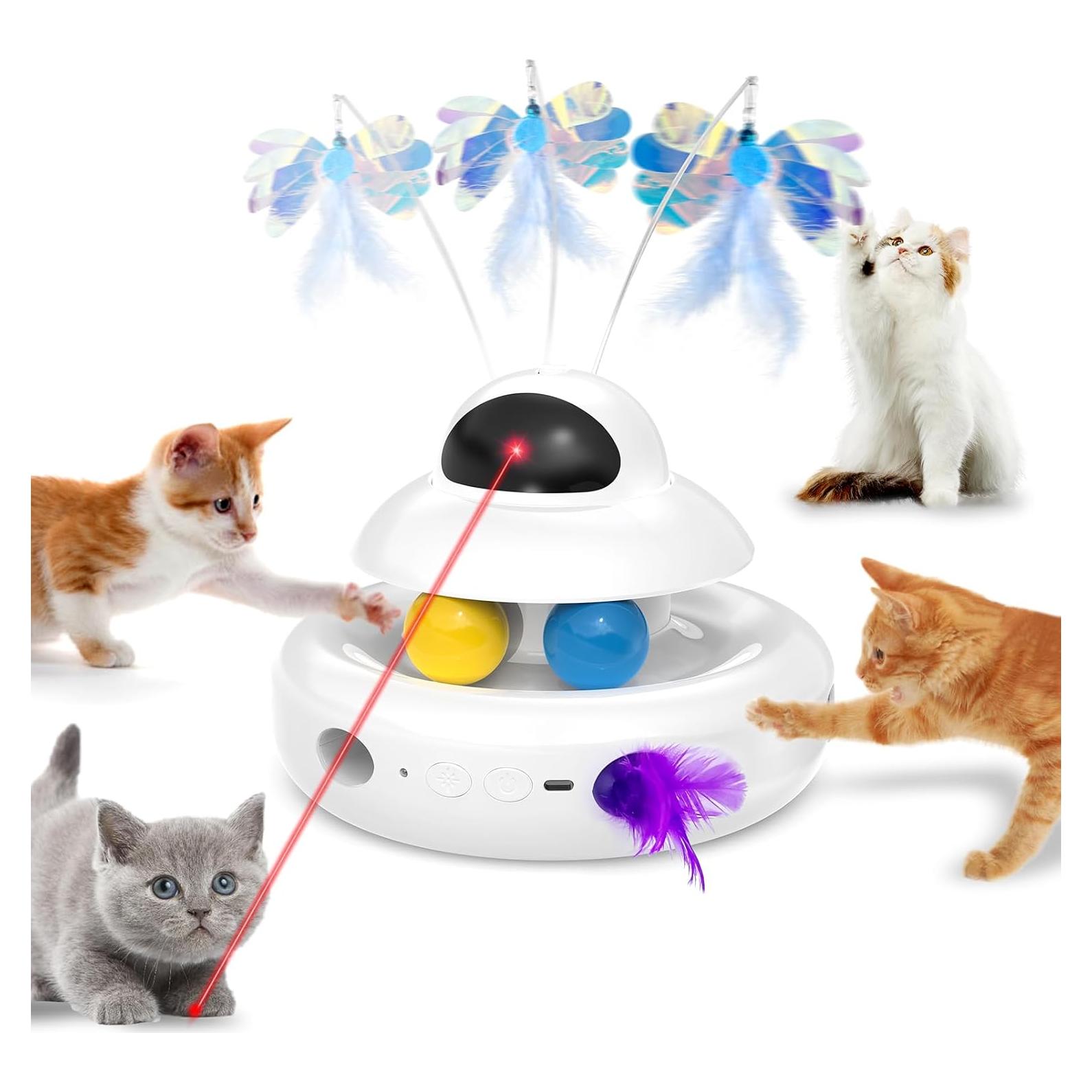 Juguete para Gatos MOHAYA 4-en-1 Interactivo Blanco