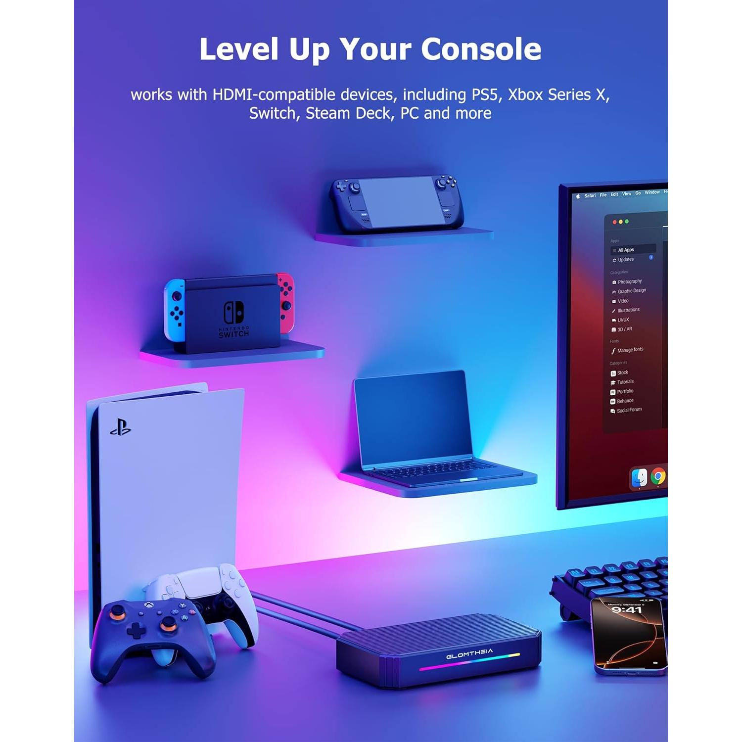 Tarjeta de Captura 4K Glomtheia A11 HDMI USB C para Streaming