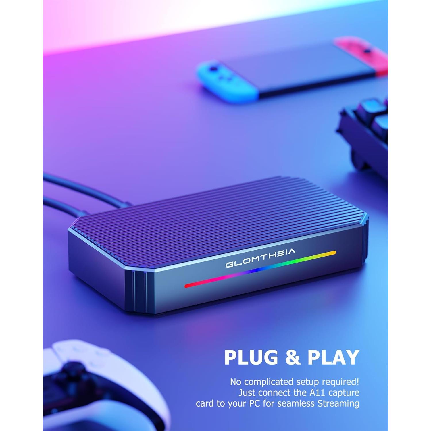 Tarjeta de Captura 4K Glomtheia A11 HDMI USB C para Streaming