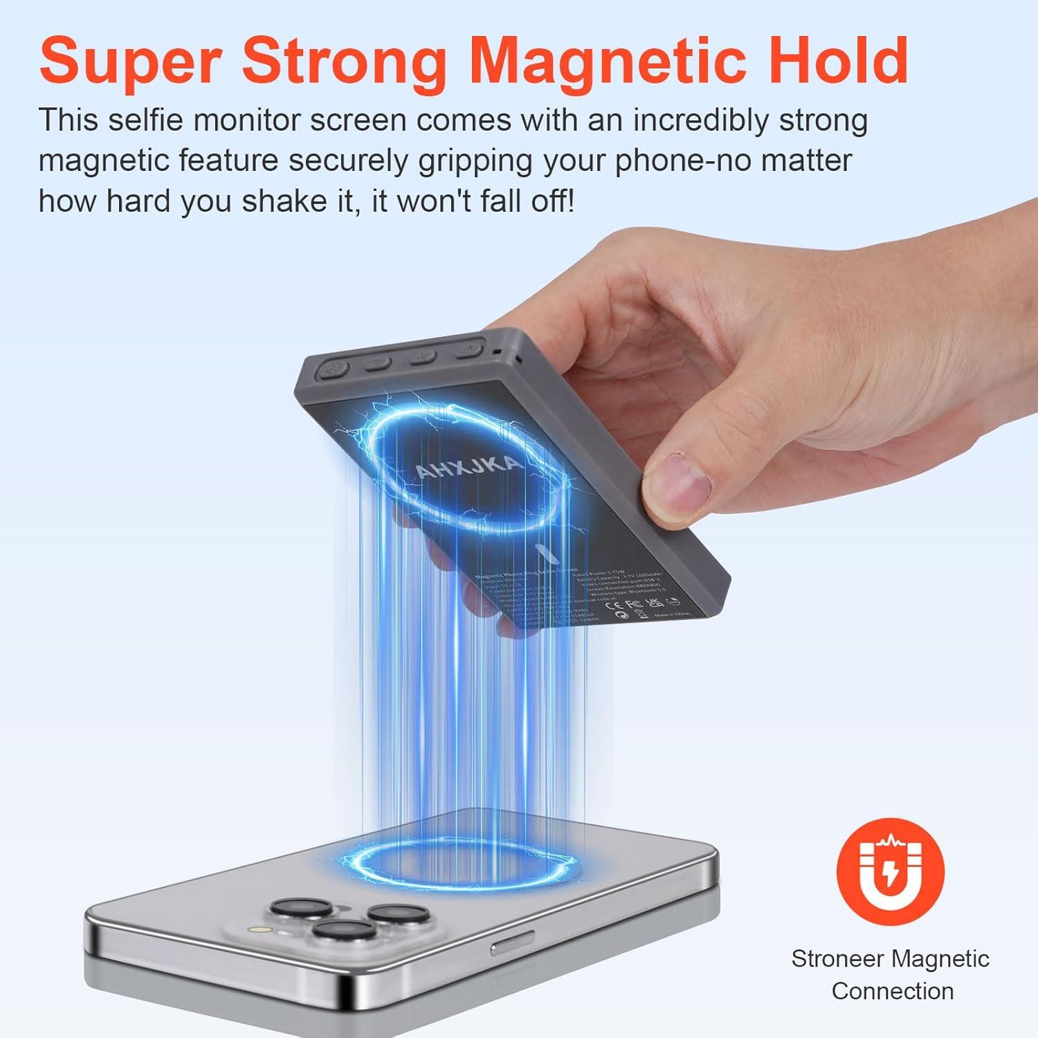 Monitor Portátil Selfie AHXJKA 4" 4K 60fps Inalámbrico