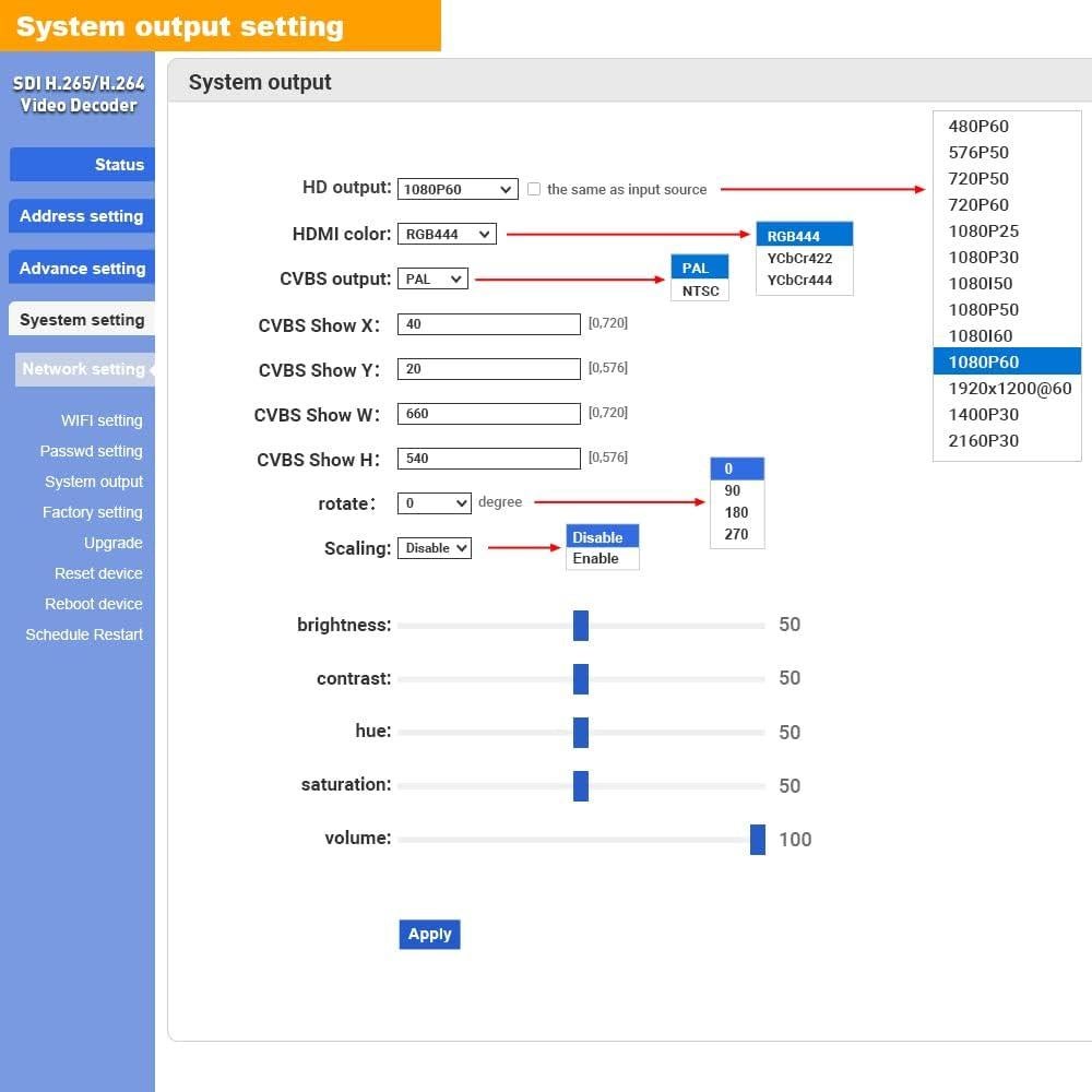 Decodificador de Video URay UHSCVD265-1-4K 4K UHD Multicanal