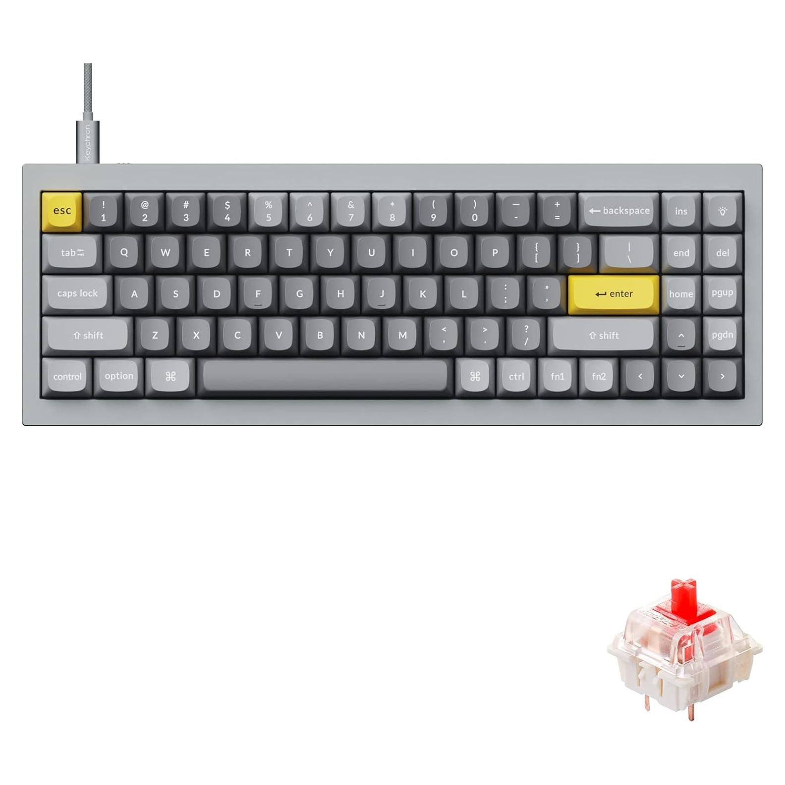 Teclado Mecánico Keychron Q7 70% Hot-Swappable RGB Gris