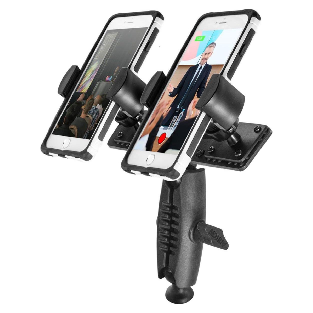 Soporte de Montaje Arkon TW Broadcaster Pro para 2 Smartphones