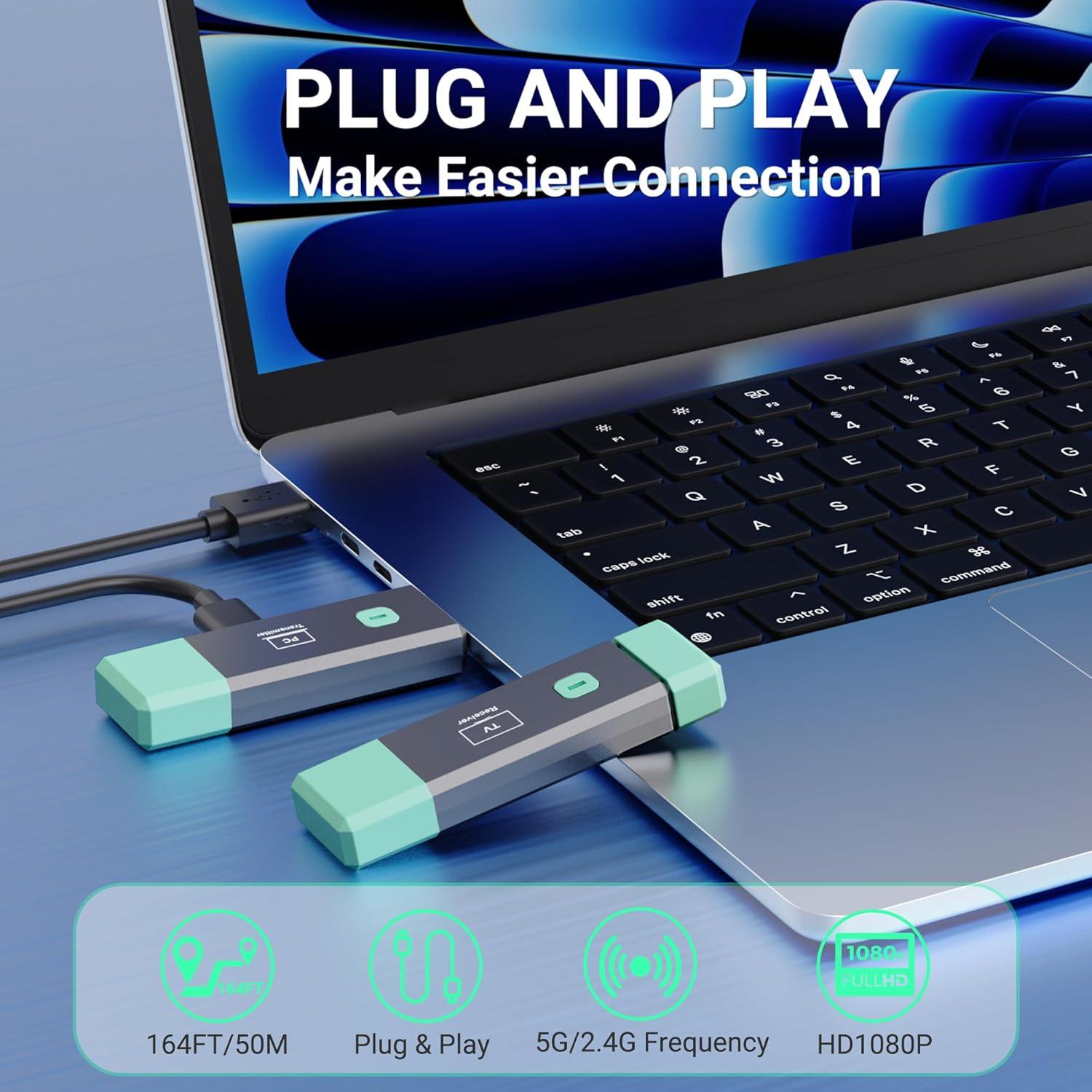 Transmisor y receptor HDMI inalámbrico Znoyaf 4K 50m Plug & Play