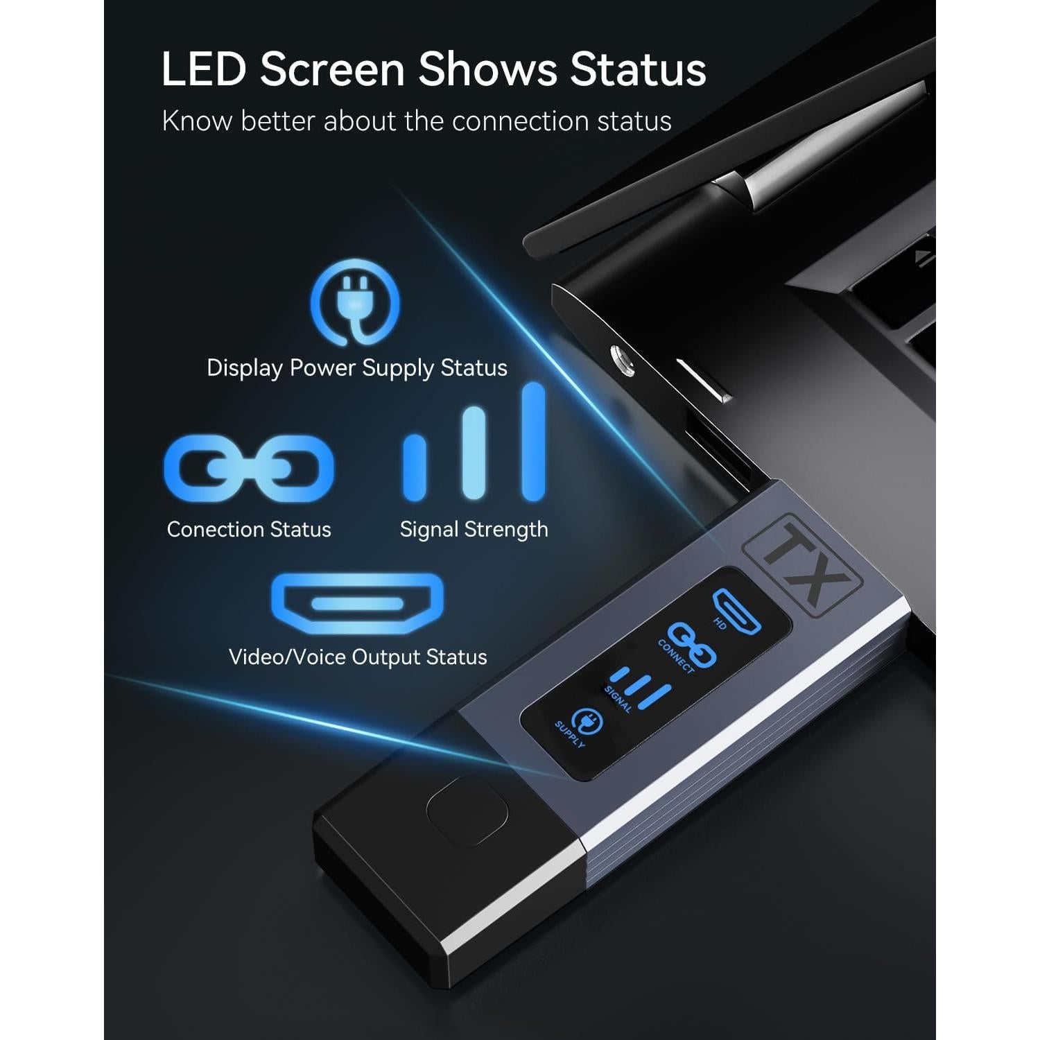 Transmisor y Receptor HDMI Inalámbrico Foscomax 120m 4K 1080P