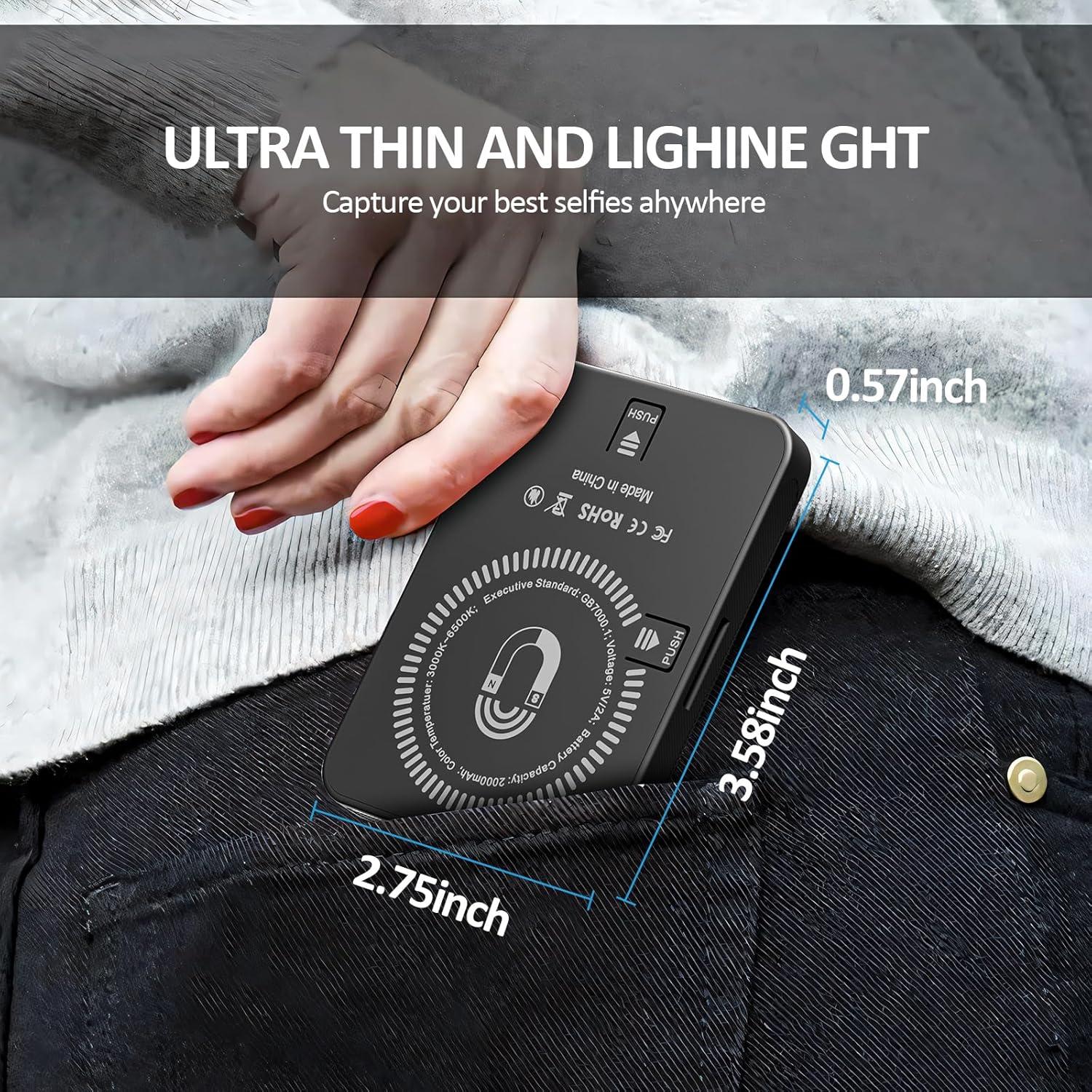 Luz de Selfie Magnética RGB PORTEFELL, 9 Modos, 136 LED