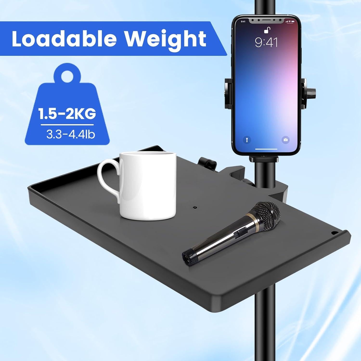 Bandeja de Clip para Micrófono S - 20x14 cm, Soporte Multifuncional