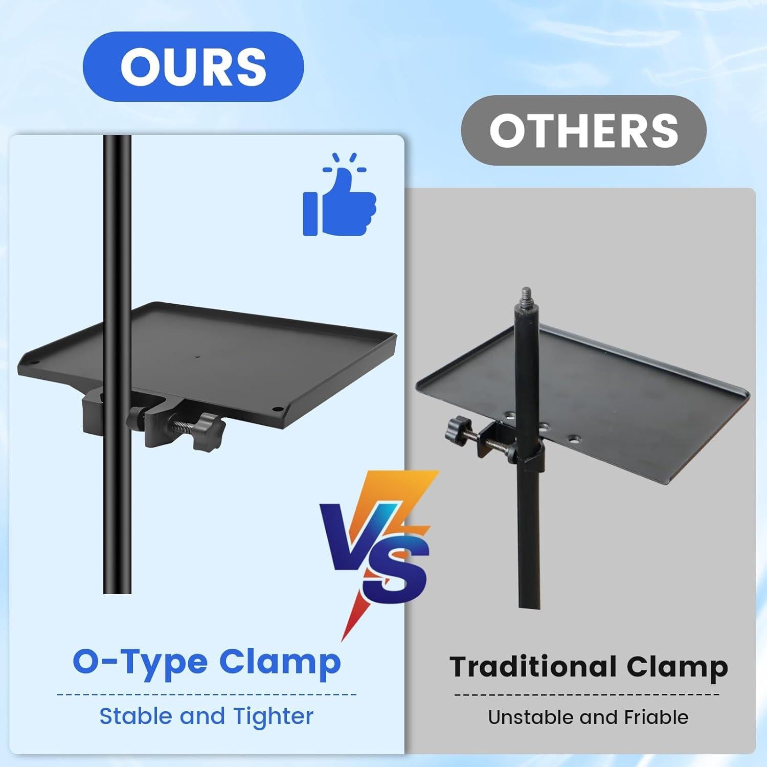 Bandeja de Clip para Micrófono S - 20x14 cm, Soporte Multifuncional