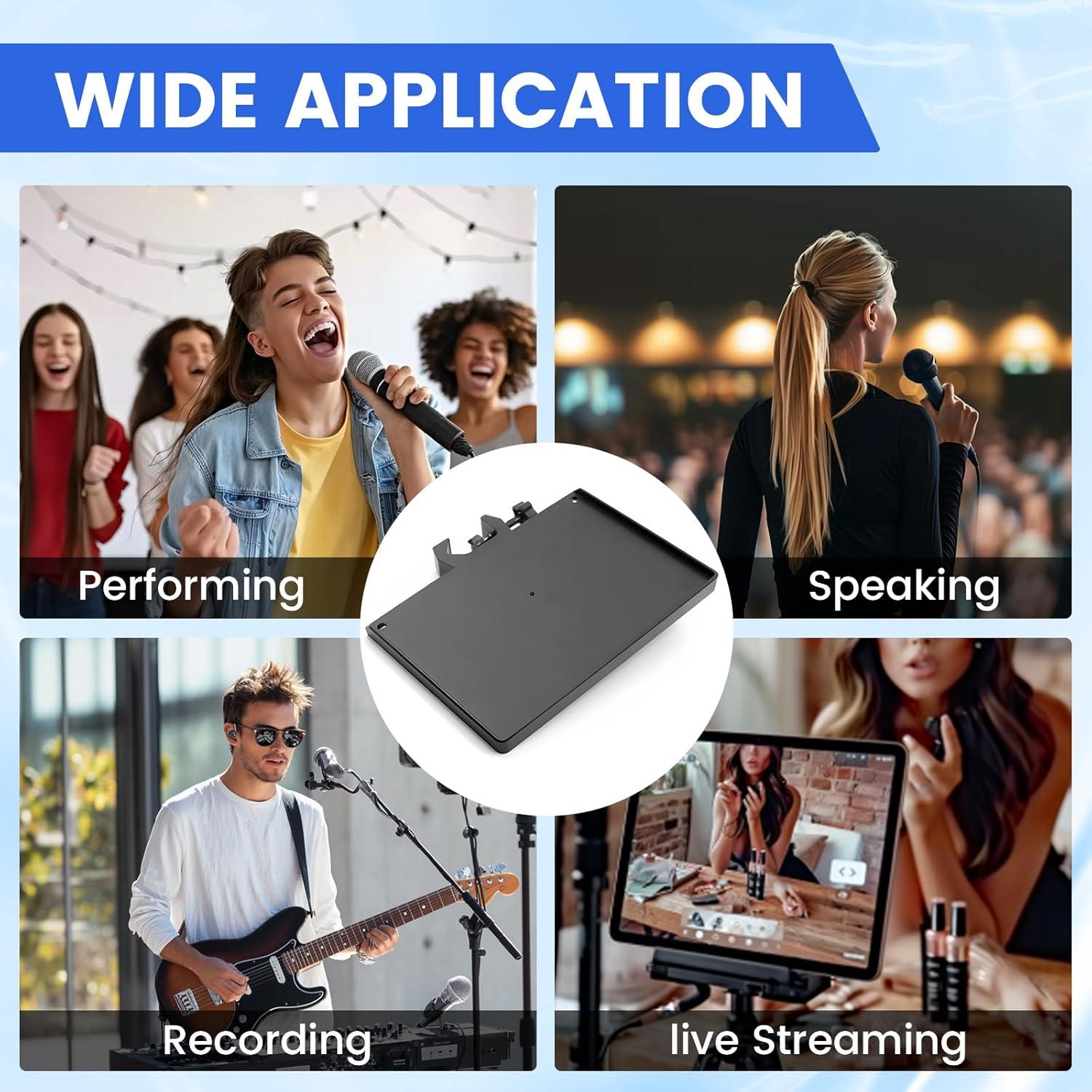 Bandeja de Clip para Micrófono S - 20x14 cm, Soporte Multifuncional