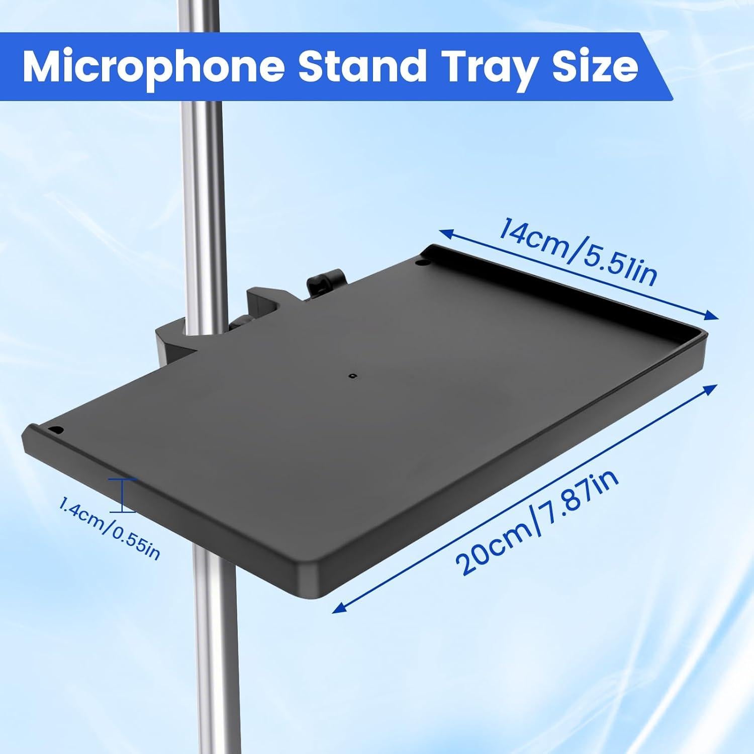 Bandeja de Clip para Micrófono S - 20x14 cm, Soporte Multifuncional