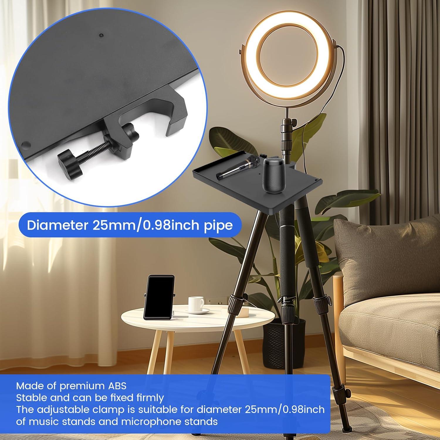 Bandeja de Clip para Micrófono S - 20x14 cm, Soporte Multifuncional