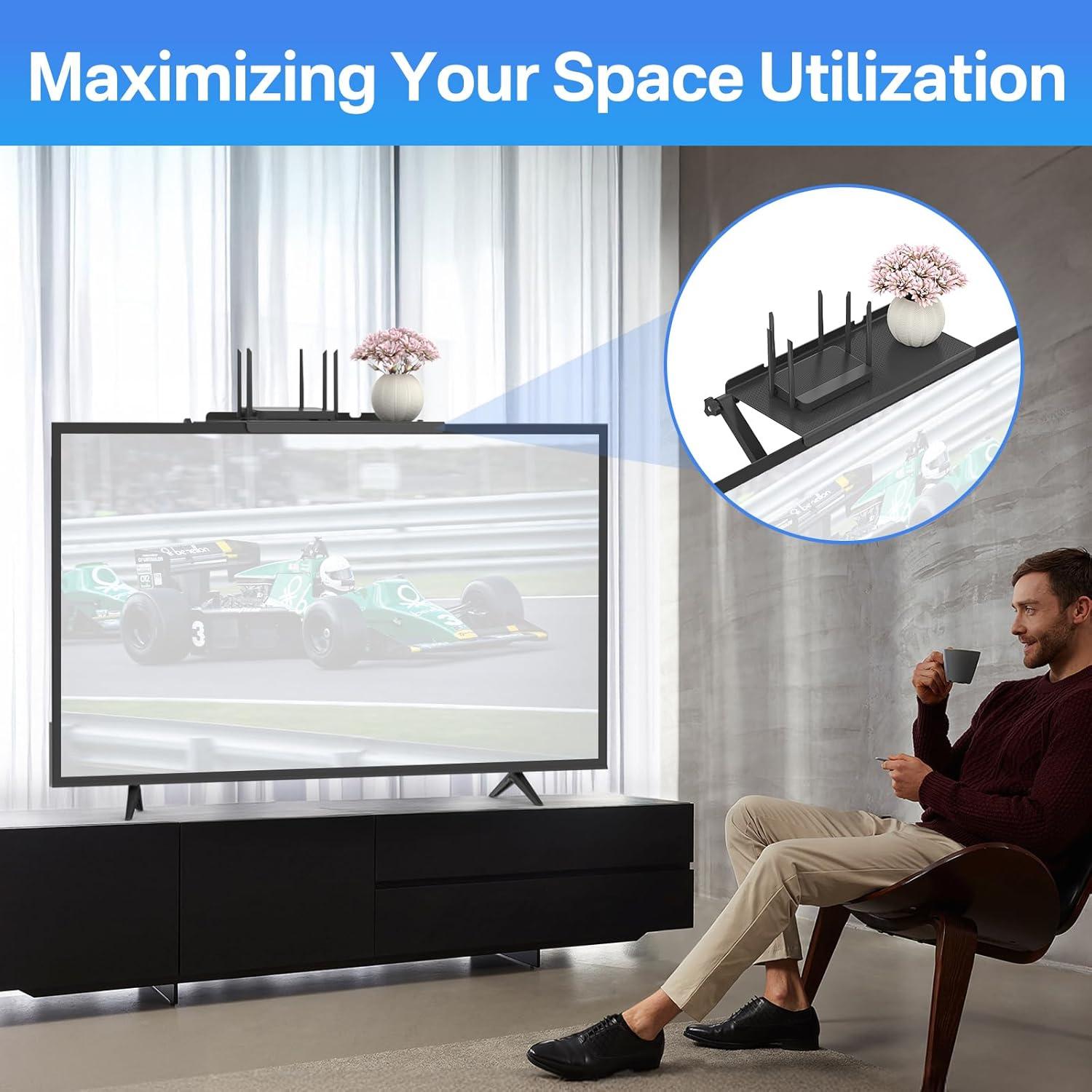 Estante Flotante para TV Tiebutie FT5050 33 cm Ajustable Negro