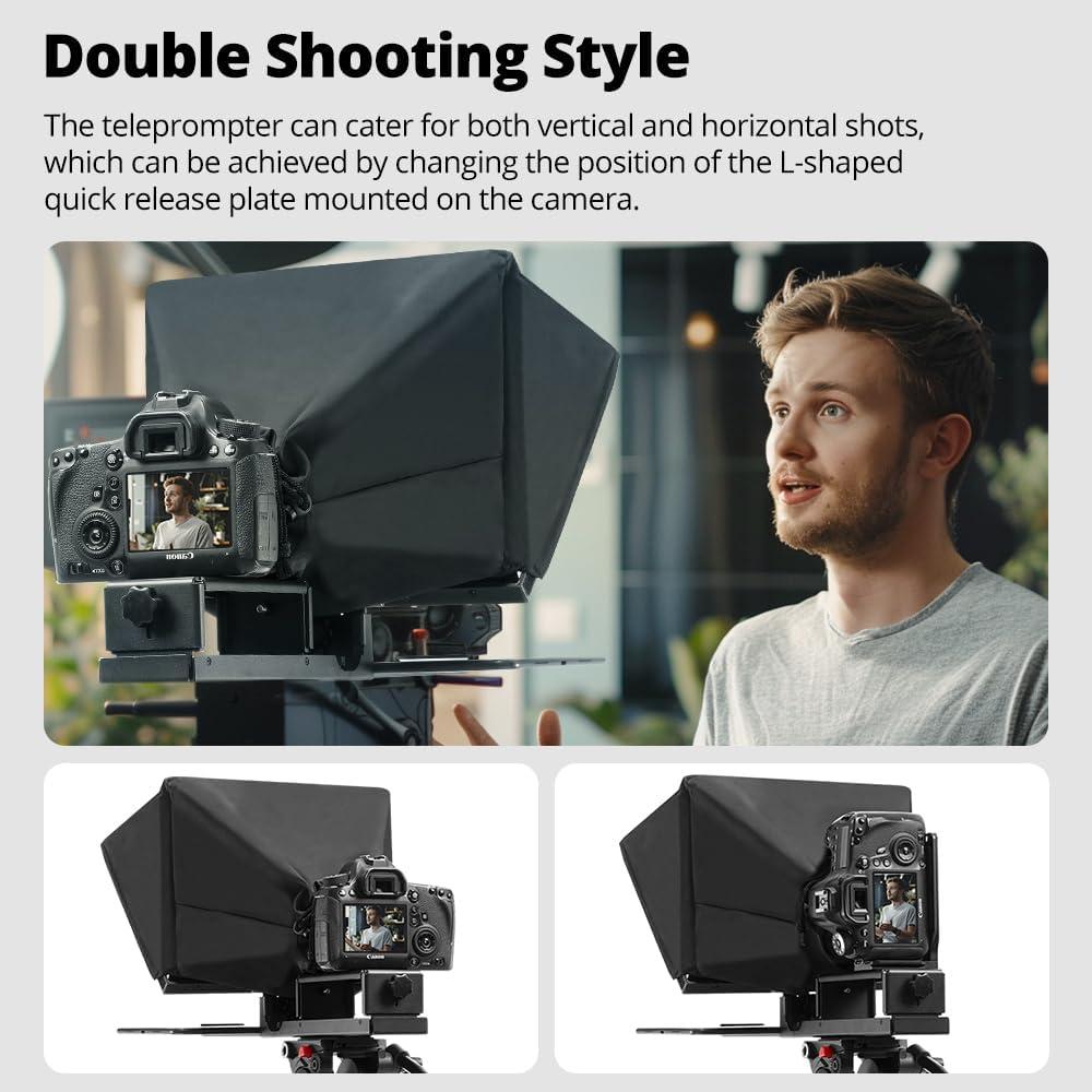 Teleprompter Ambitful T14 PRO 14" Plegable para Cámara y Tablet