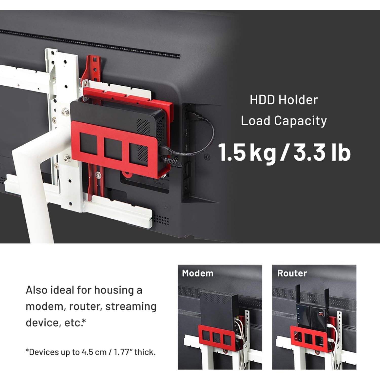 Soporte de Disco Duro HDD NAKAMURA para TV WALL - 19x6.5x17 cm