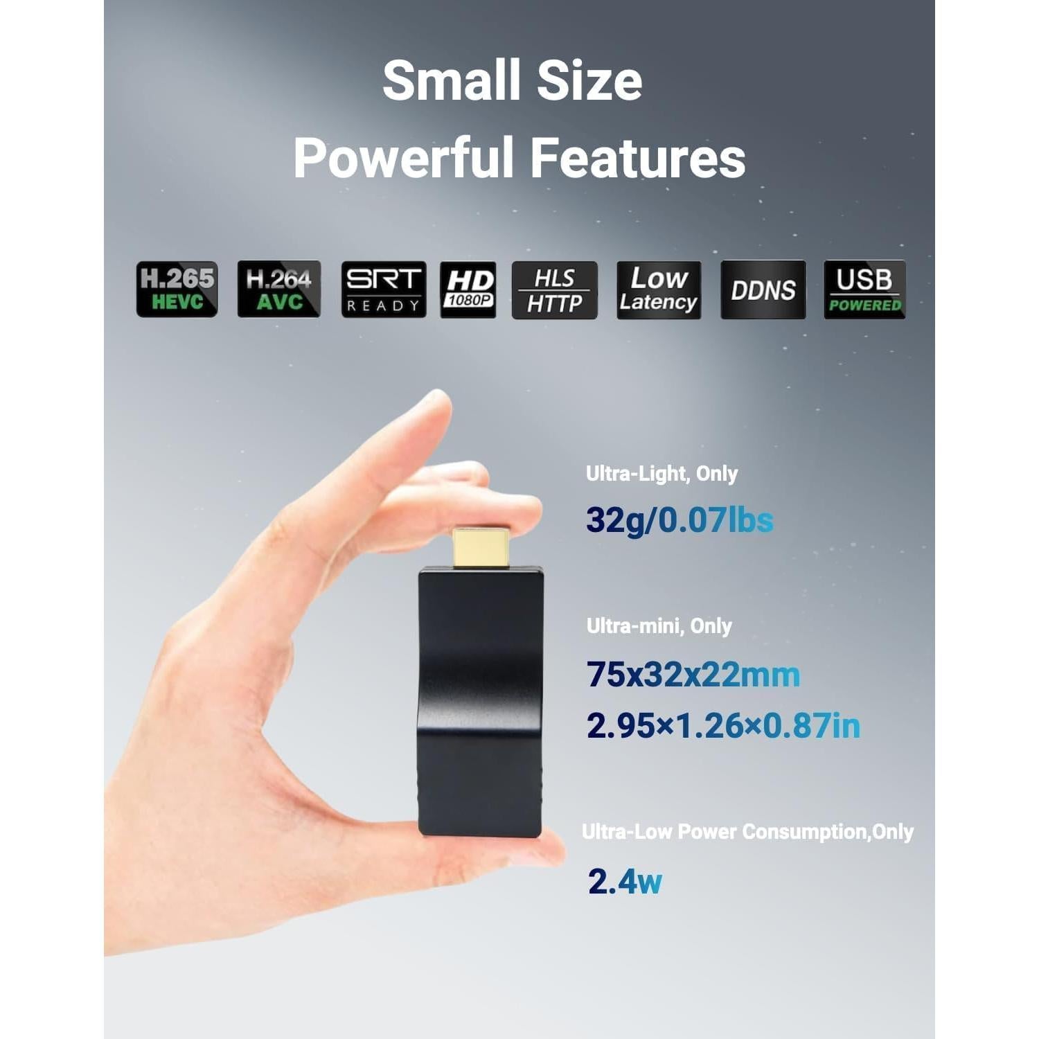 Codificador HDMI Portátil DDMALL HEV-2K 1080p 2.4W