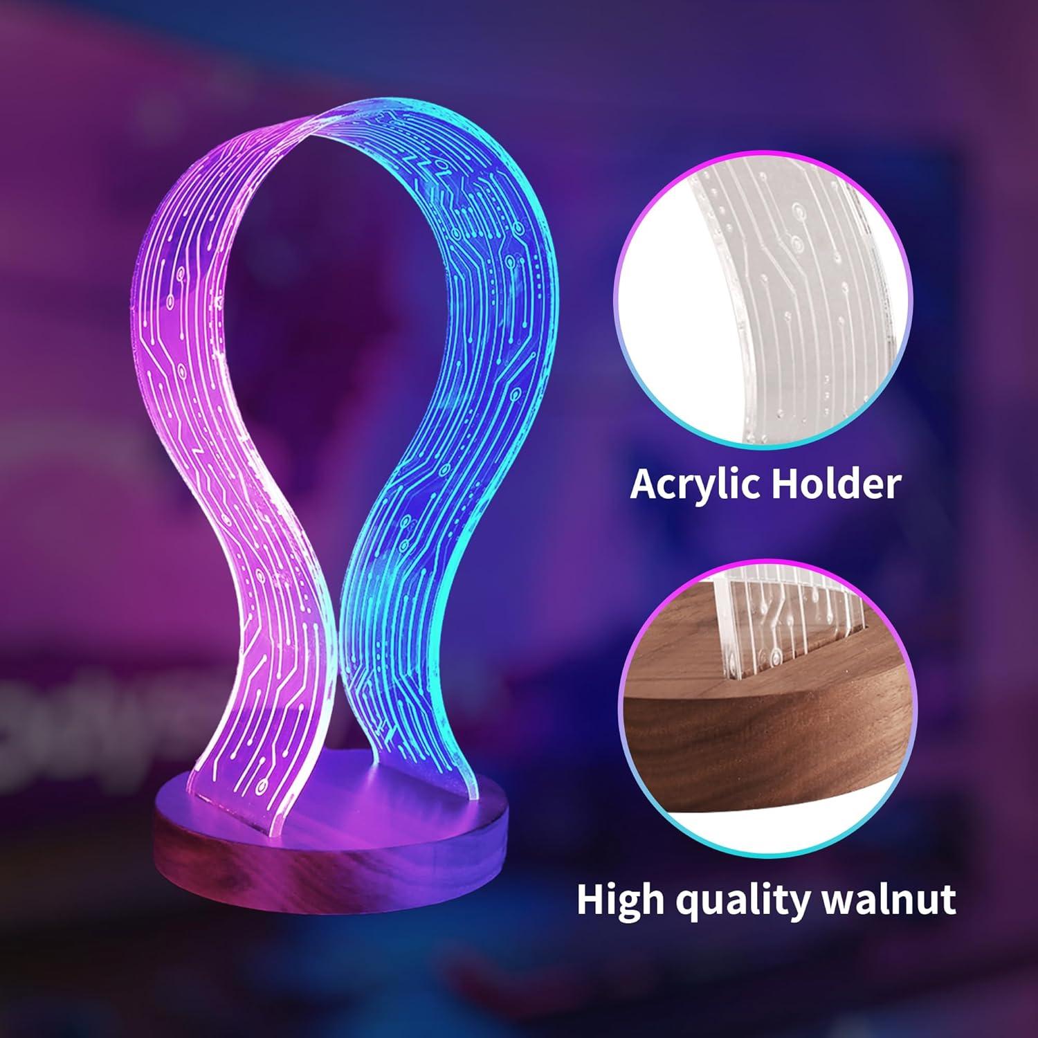 Soporte para Auriculares Iluminado CoolGift Mart Nogal LED