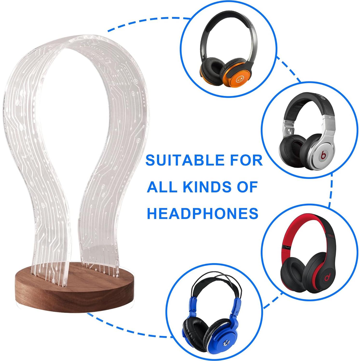 Soporte para Auriculares Iluminado CoolGift Mart Nogal LED