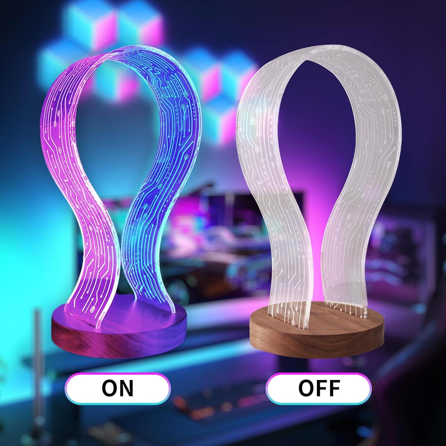 Soporte para Auriculares Iluminado CoolGift Mart Nogal LED