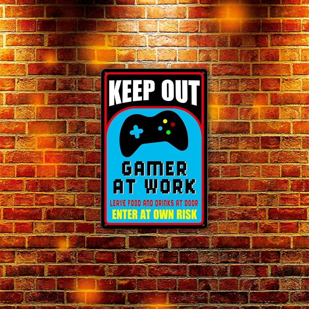 Cartel de Decoración Gamer Ykfss 30x20 cm Mantener Fuera