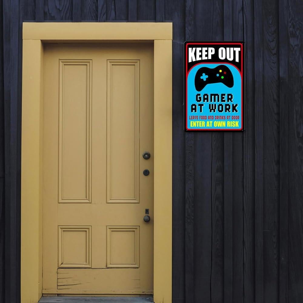 Cartel de Decoración Gamer Ykfss 30x20 cm Mantener Fuera