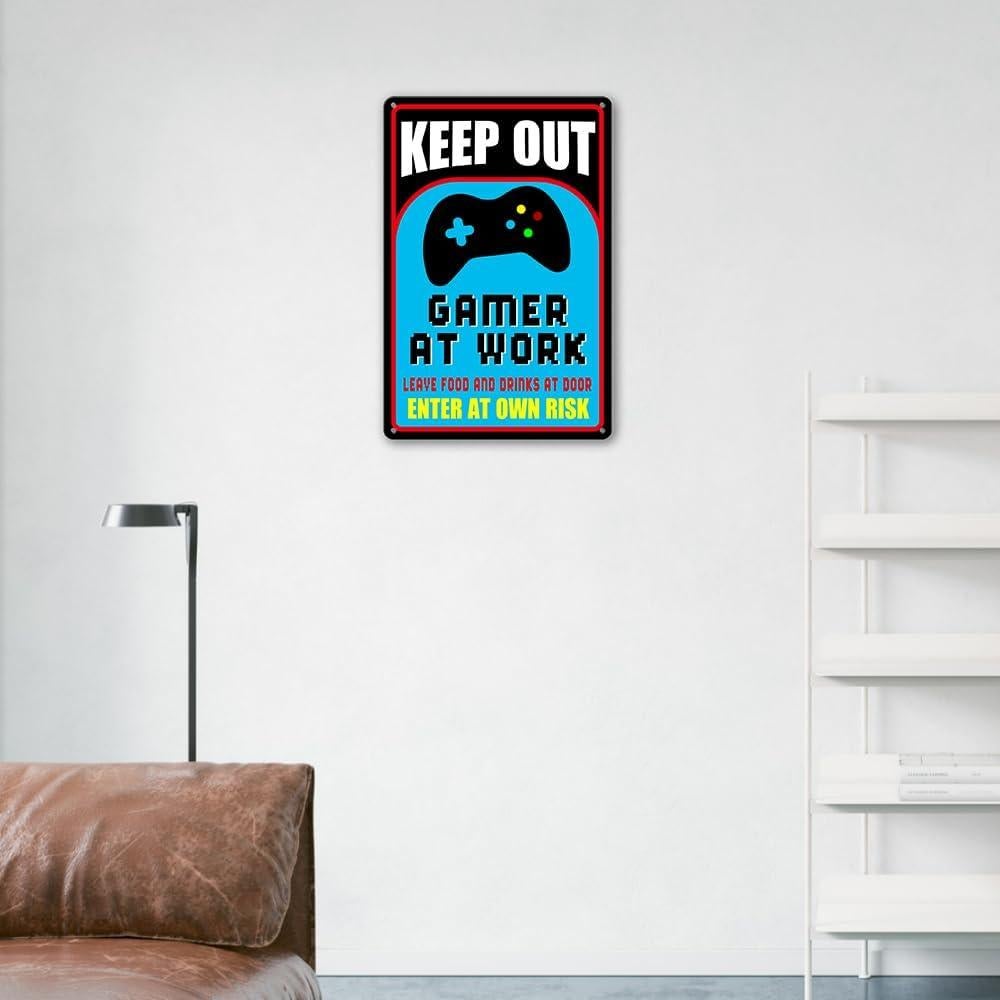 Cartel de Decoración Gamer Ykfss 30x20 cm Mantener Fuera