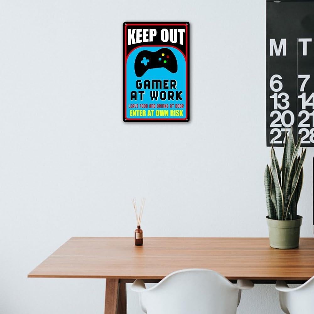 Cartel de Decoración Gamer Ykfss 30x20 cm Mantener Fuera