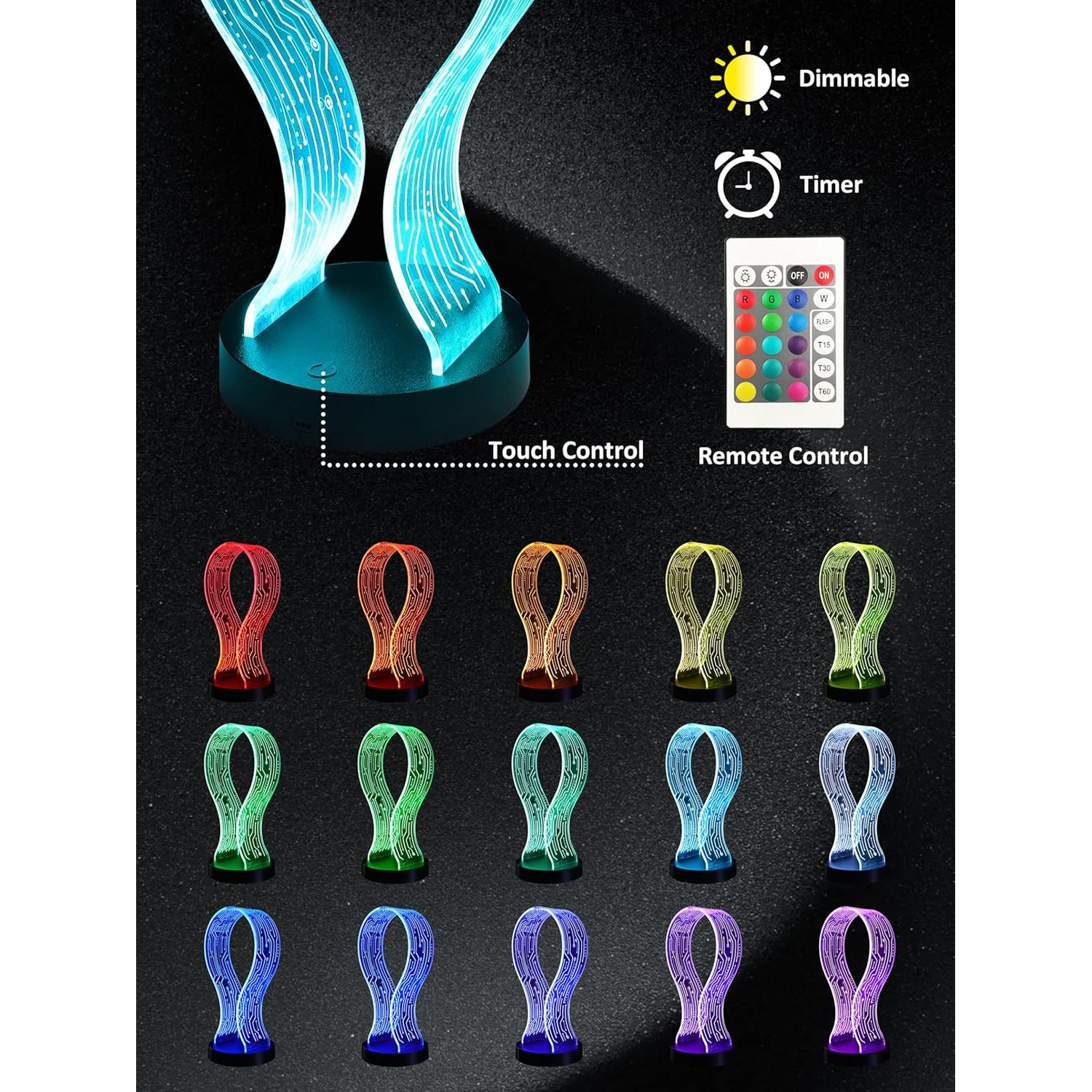 Soporte para Auriculares RGB YuanDian con Carga USB y Tipo-C