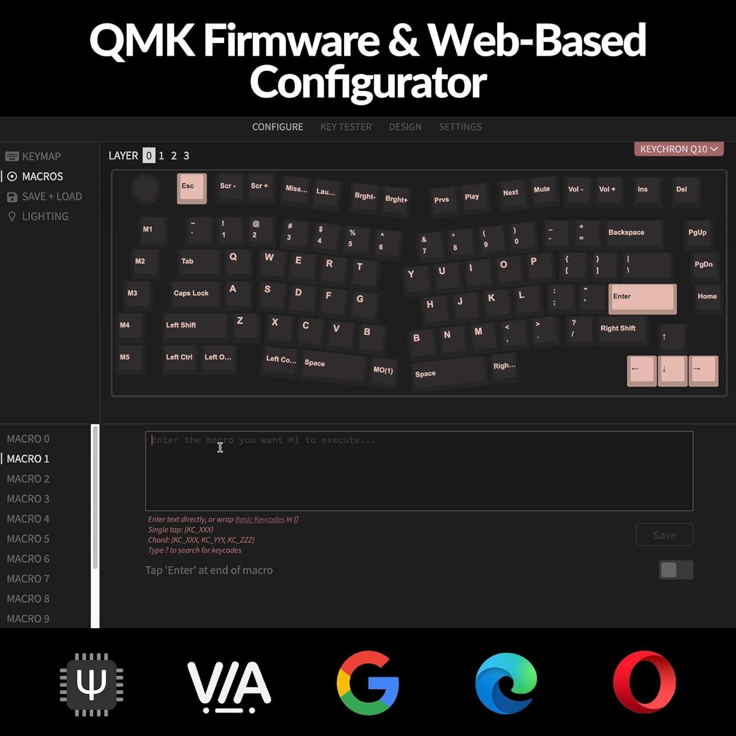 Teclado Mecánico Keychron Q10 75% Programable Gateron Marrón