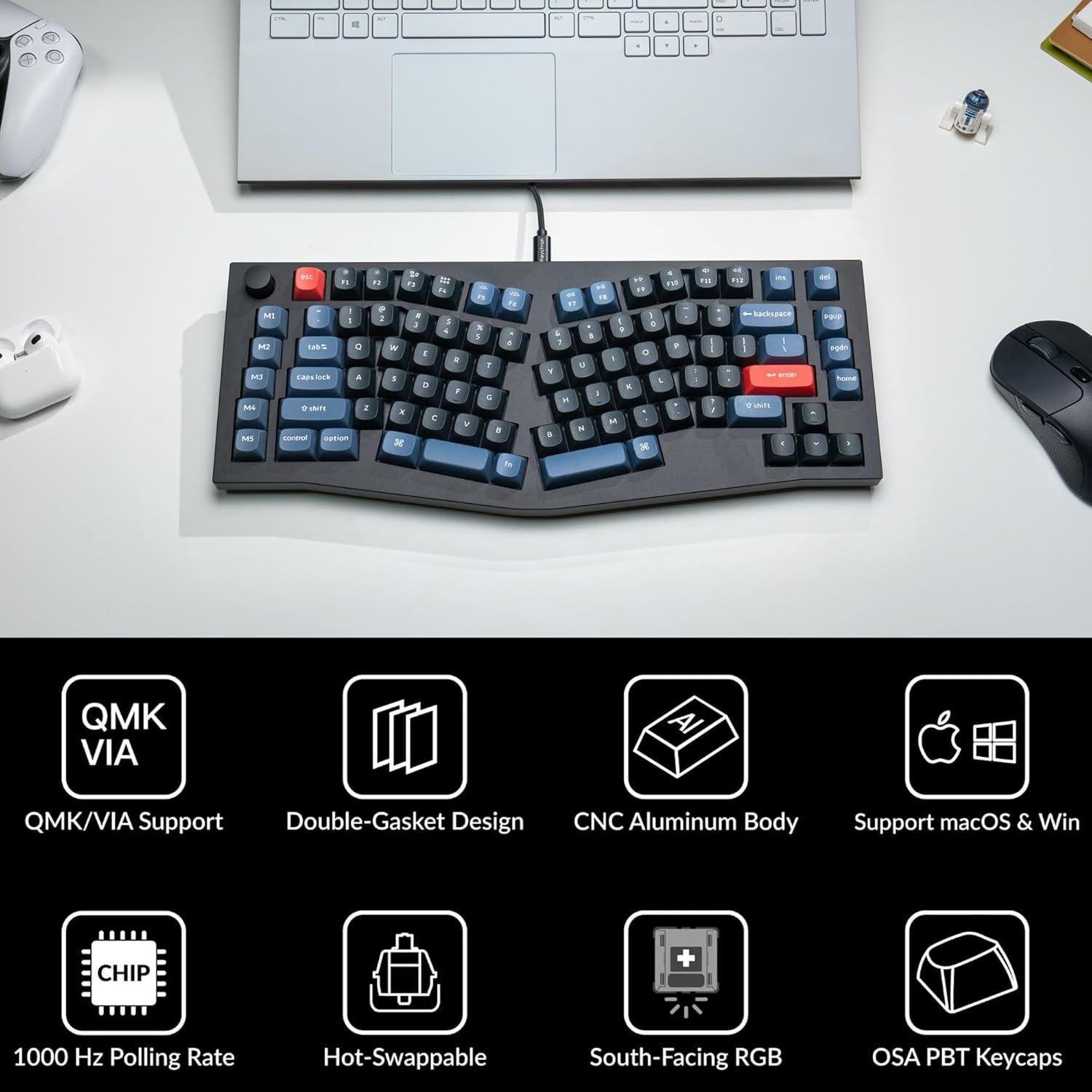 Teclado Mecánico Keychron Q10 75% Programable Gateron Azul