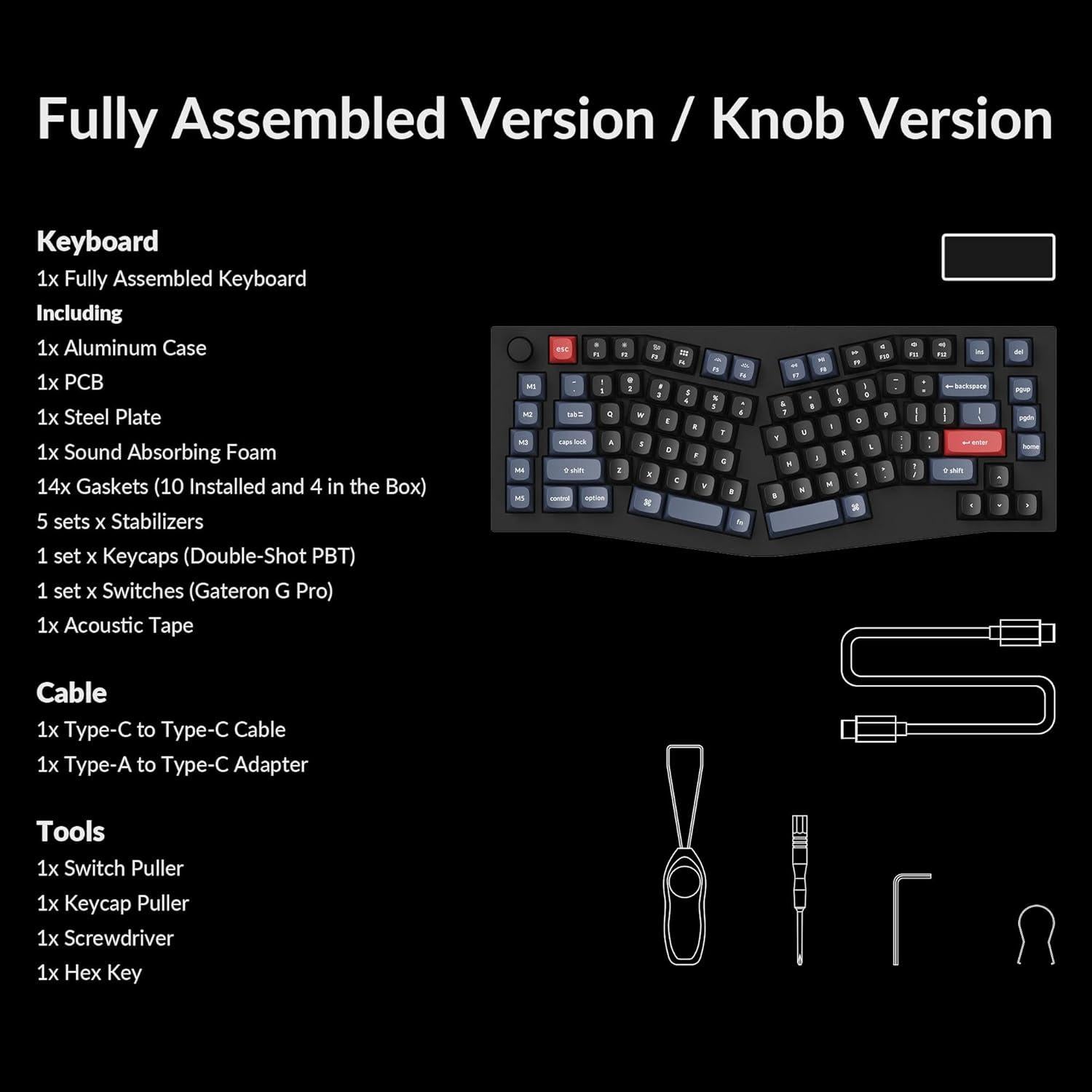 Teclado Mecánico Keychron Q10 75% Programable Gateron Azul