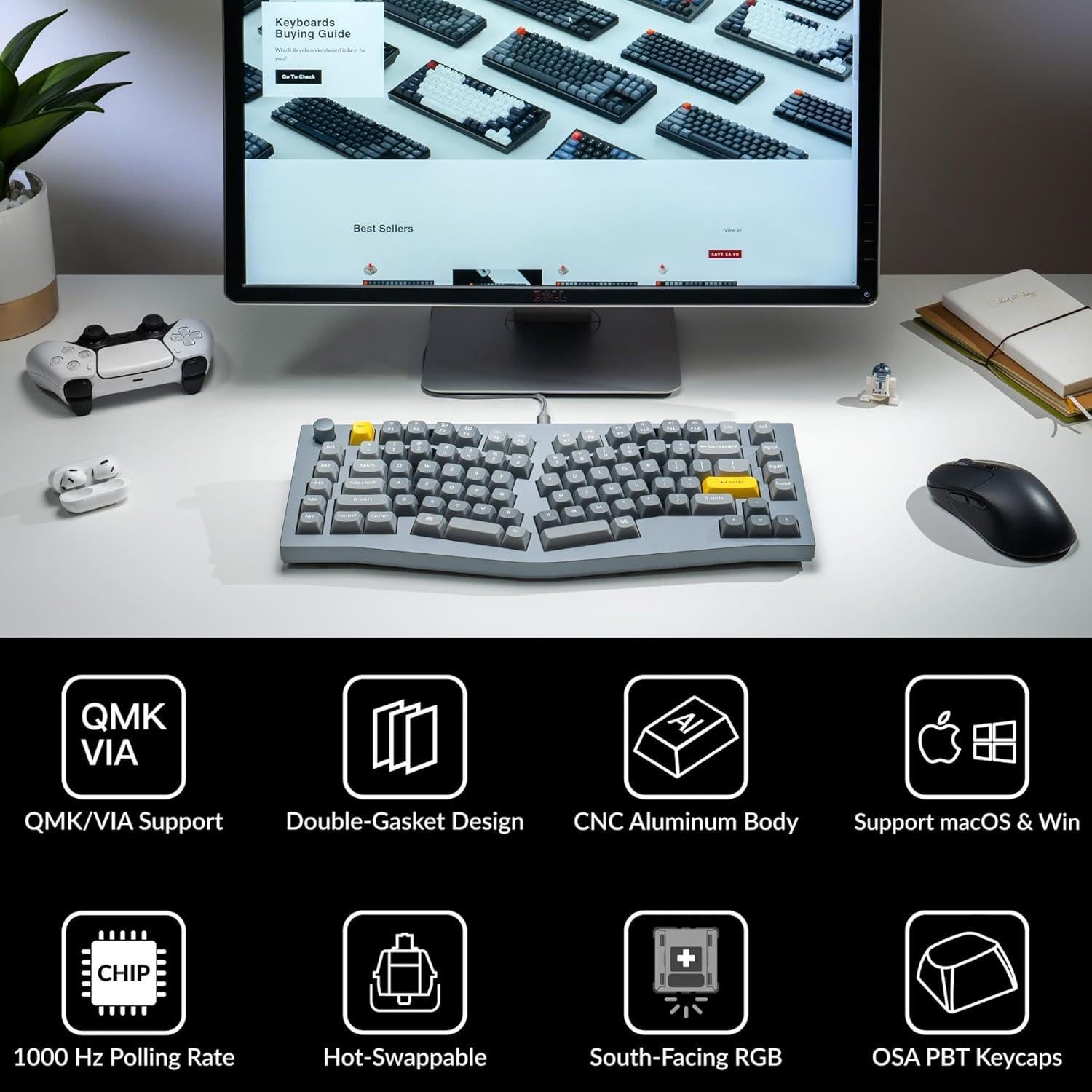 Teclado Mecánico Keychron Q10 75% Programable Gateron Azul