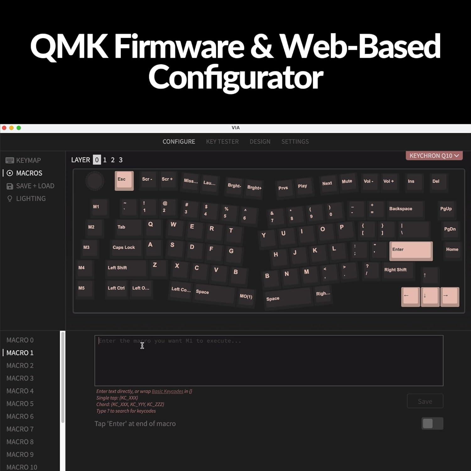 Teclado Mecánico Keychron Q10 75% Programable QMK/VIA Azul