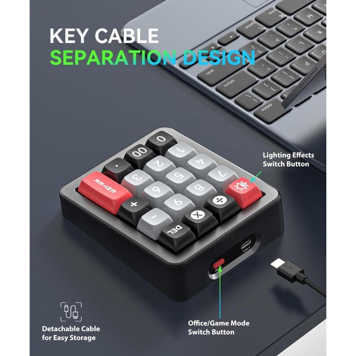 Teclado Numérico Mecánico TISHLED K812 RGB USB-C 19 Teclas