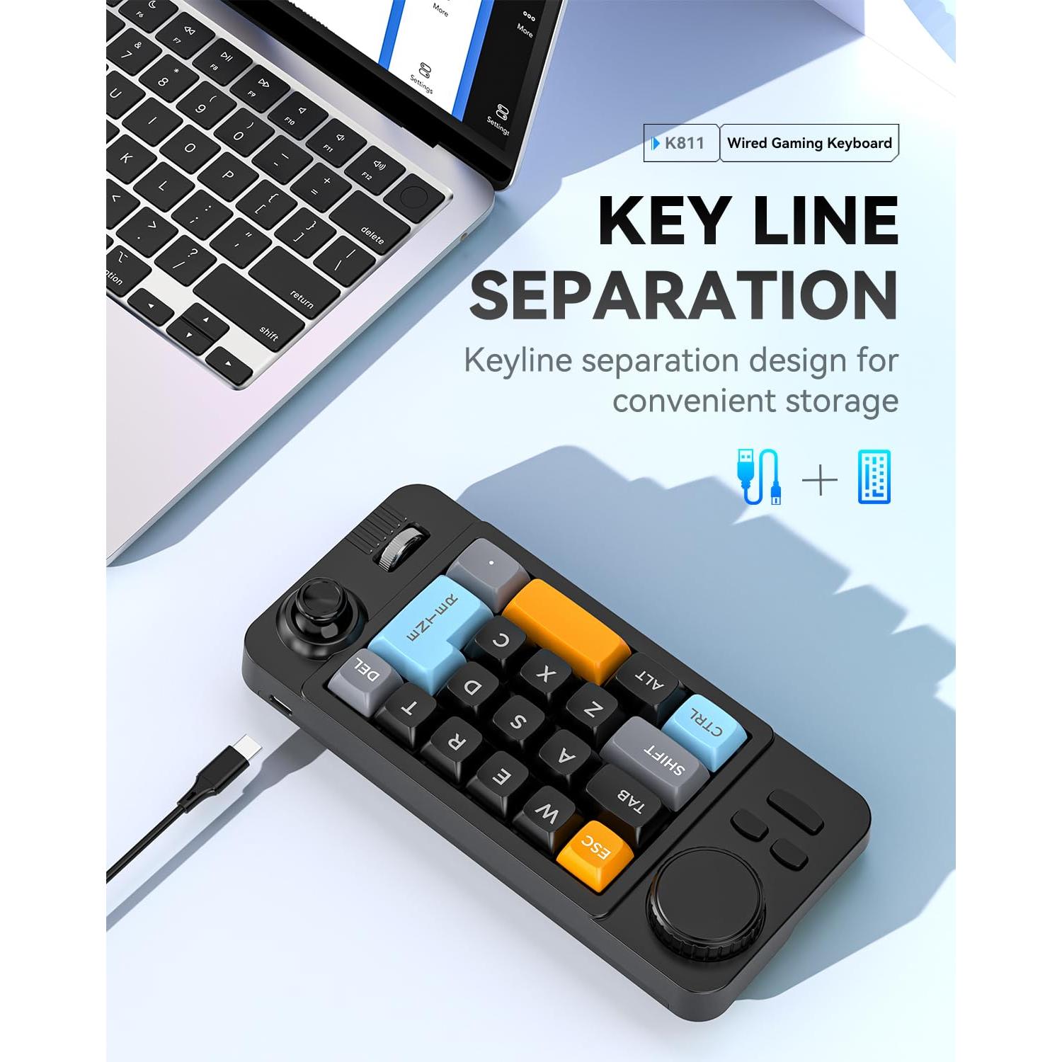 Teclado Mecánico Compacto JOMAA K811 19 Teclas RGB Tipo-C