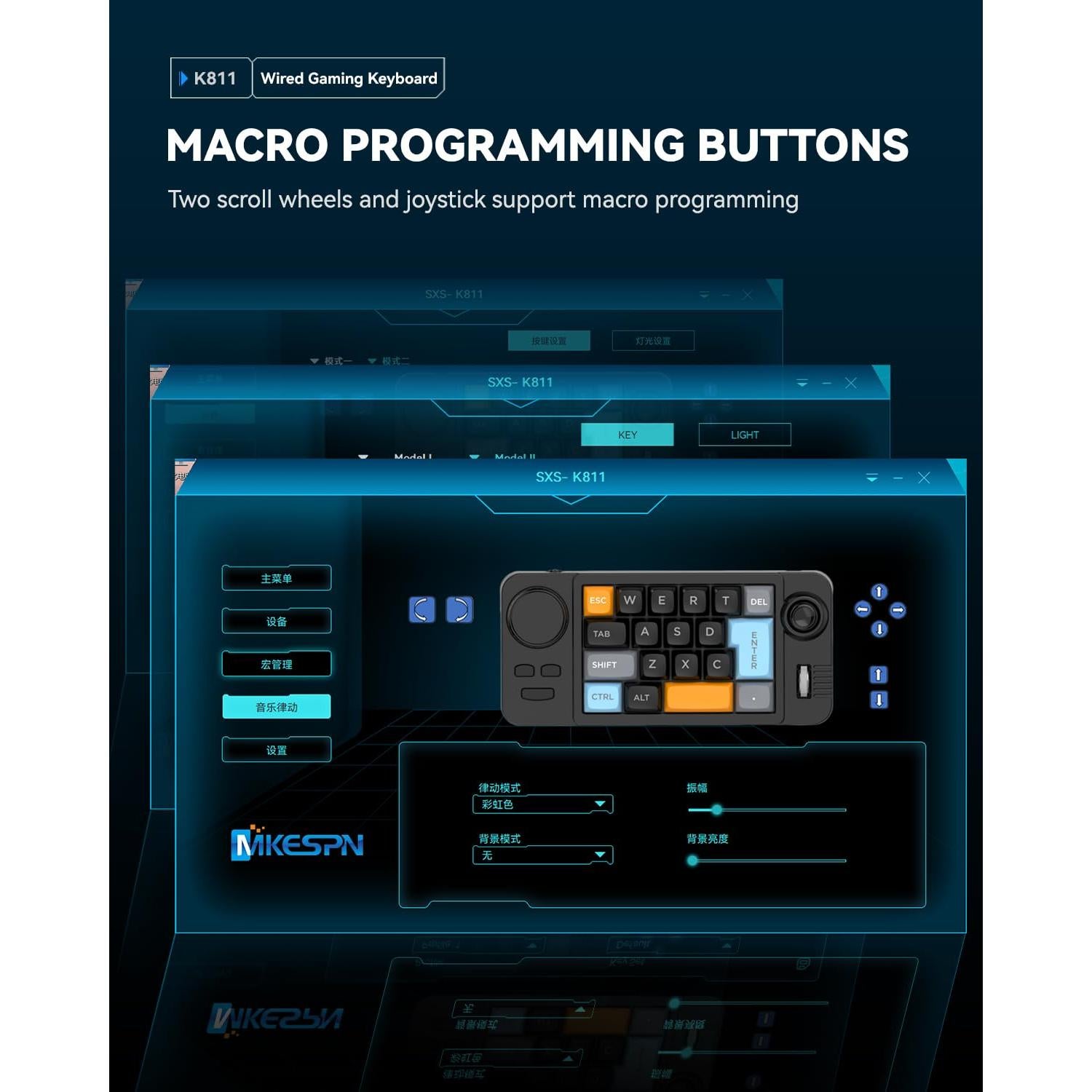 Teclado Mecánico Compacto JOMAA K811 19 Teclas RGB Tipo-C